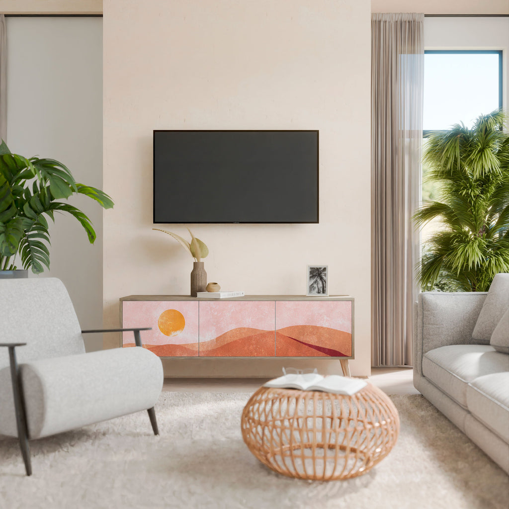 LUMINOUS SUNLIGHT TV-Lowboard mit 3 Türen in Eiche-Optik