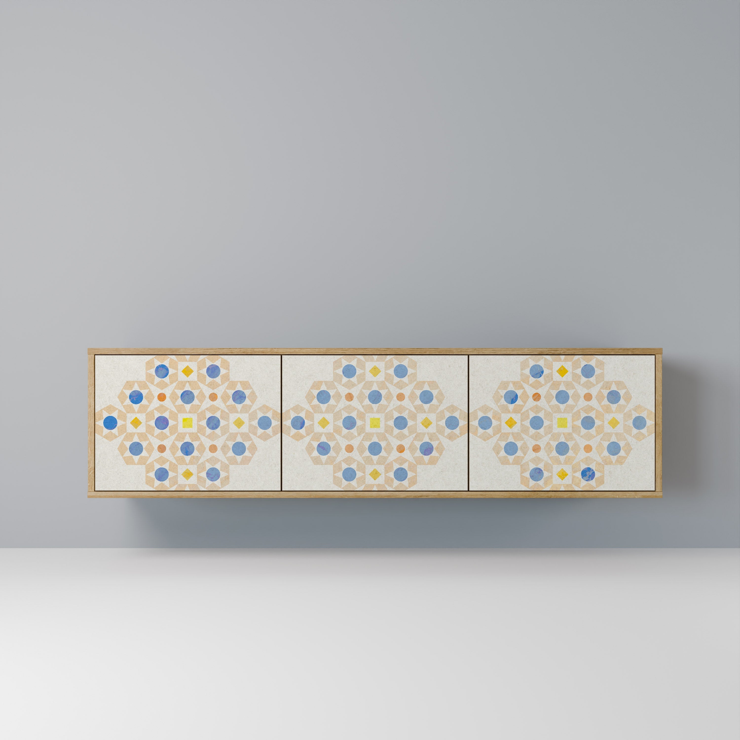 PATTERNED PRISM TV-Lowboard mit 3 Türen in Eiche-Optik