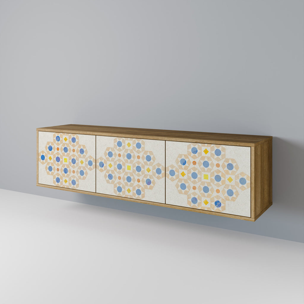 PATTERNED PRISM TV-Lowboard mit 3 Türen in Eiche-Optik