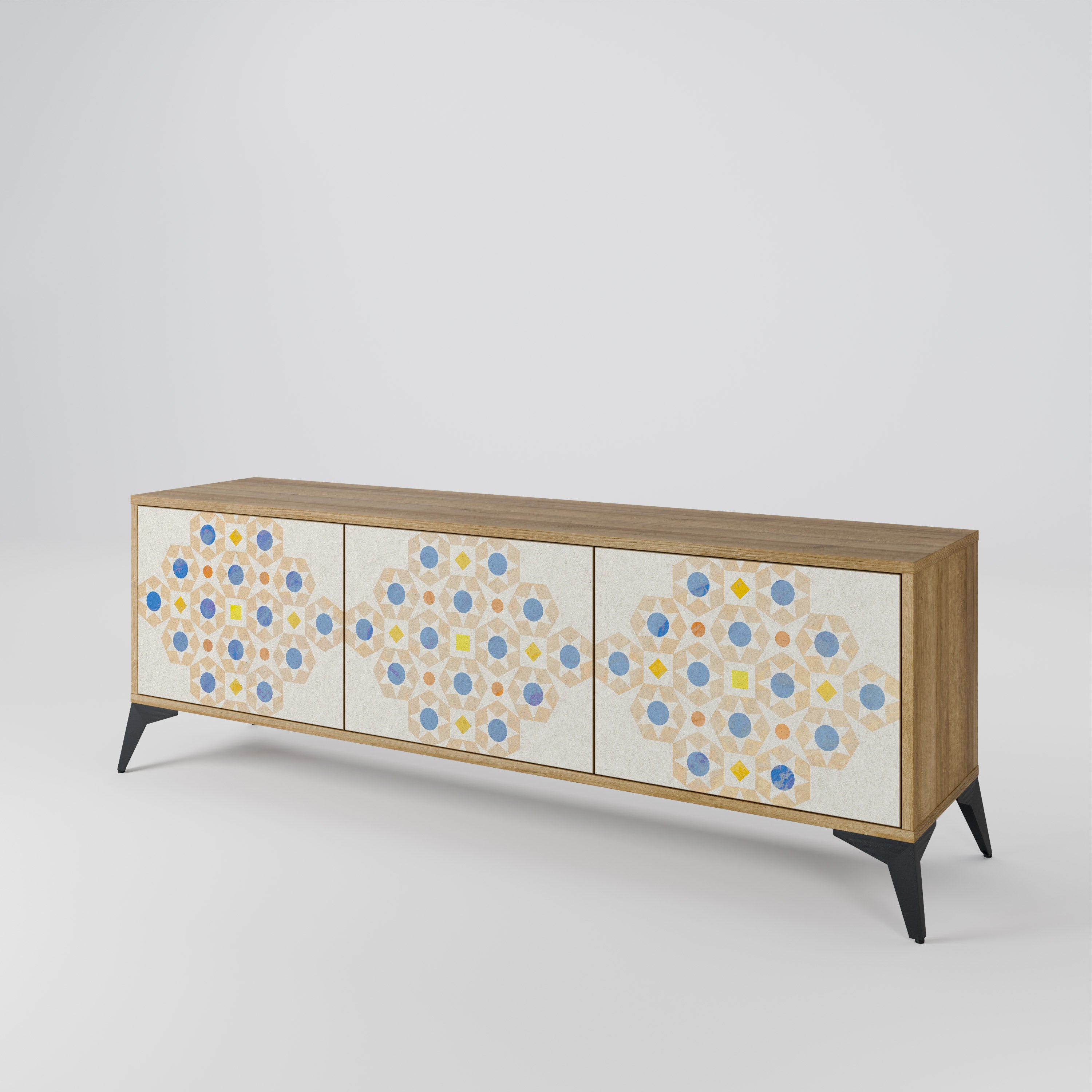 PATTERNED PRISM 3-Door TV Cabinet