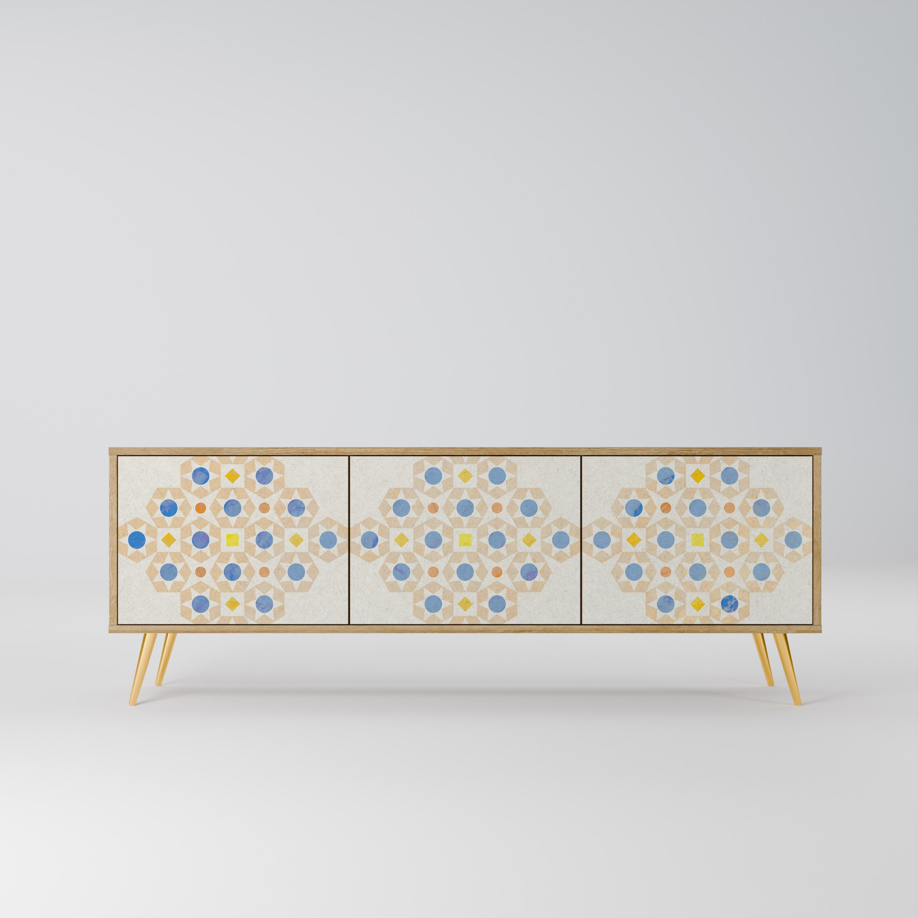 PATTERNED PRISM TV-Lowboard mit 3 Türen in Eiche-Optik