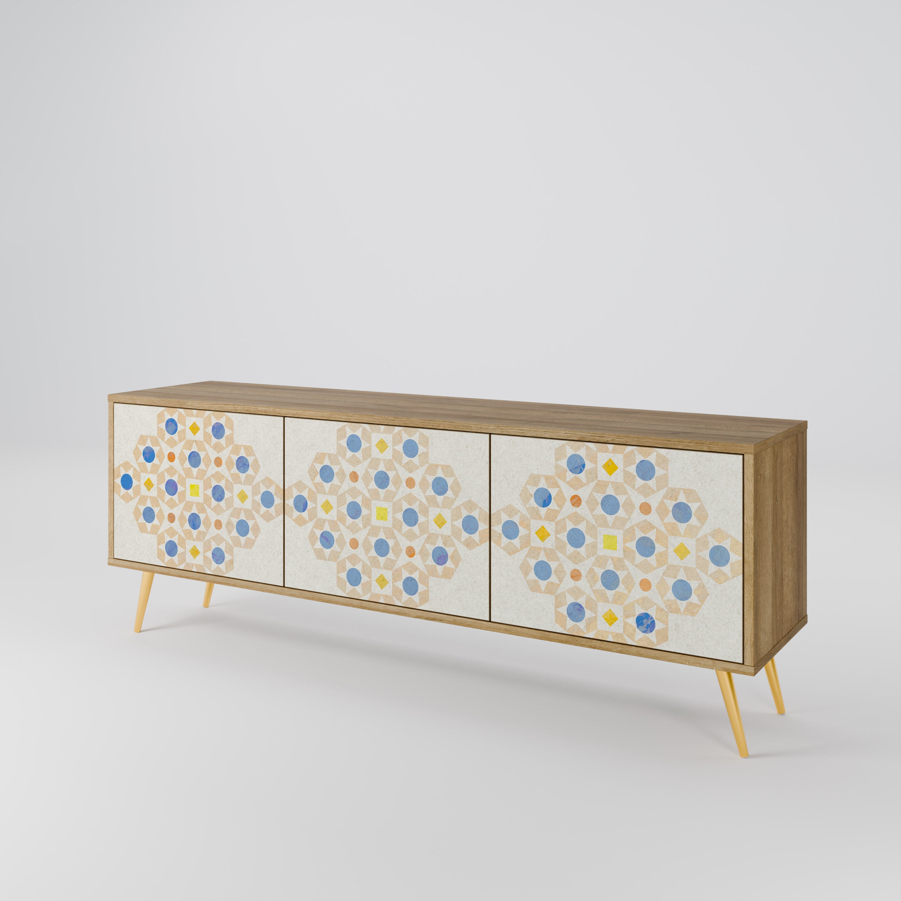 PATTERNED PRISM 3-Door TV Cabinet