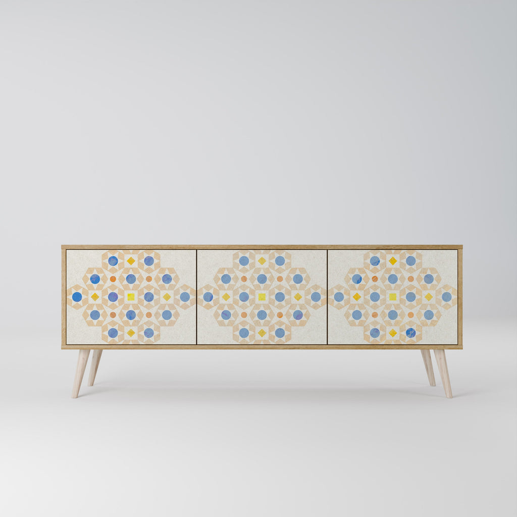 PATTERNED PRISM TV-Lowboard mit 3 Türen in Eiche-Optik