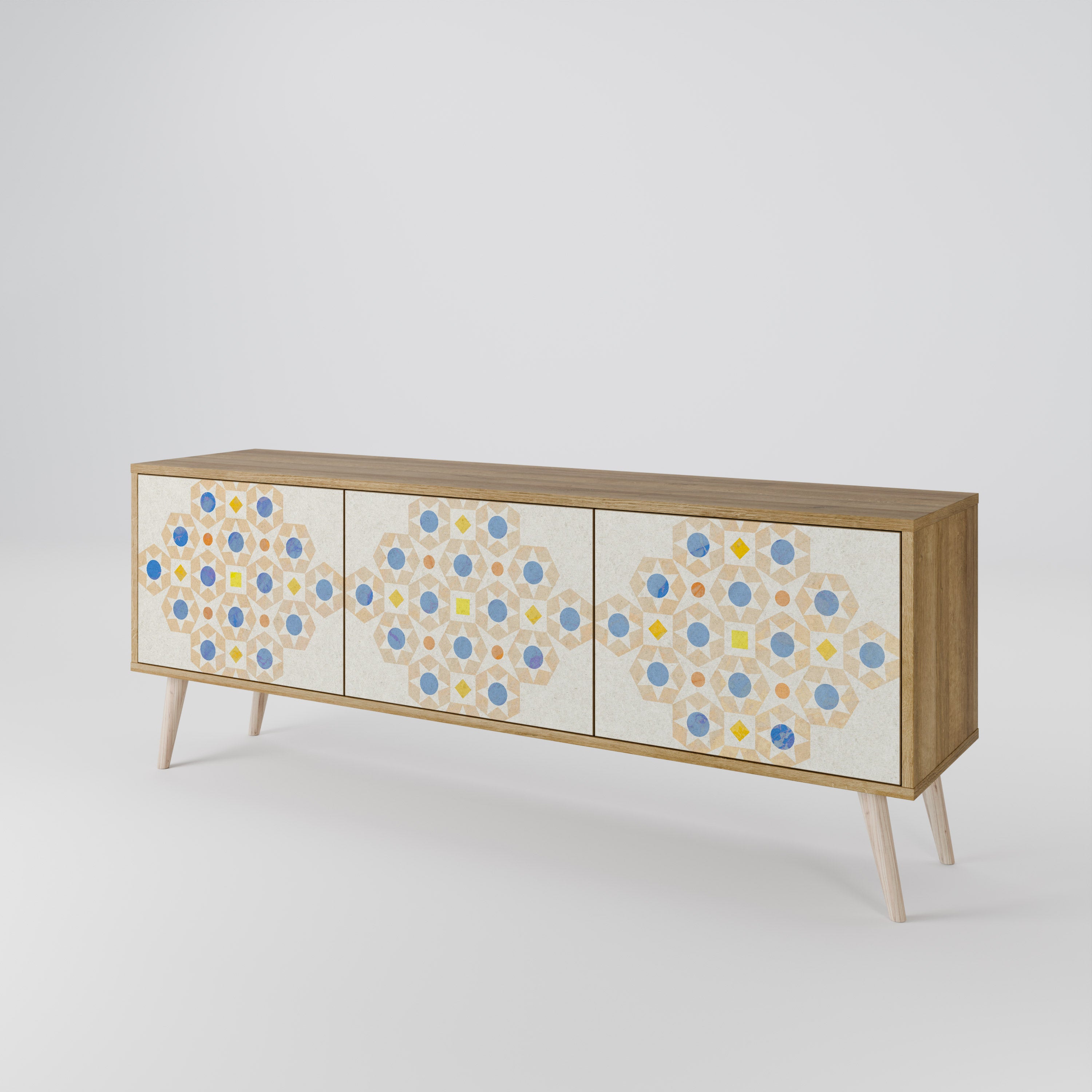 PATTERNED PRISM 3-Door TV Cabinet