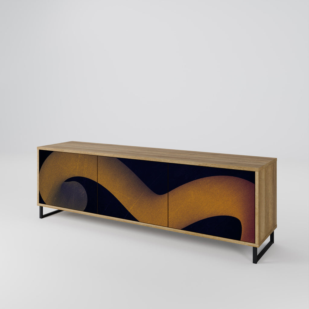 HOLLOW TIME TV-Lowboard mit 3 Türen in Eiche-Optik