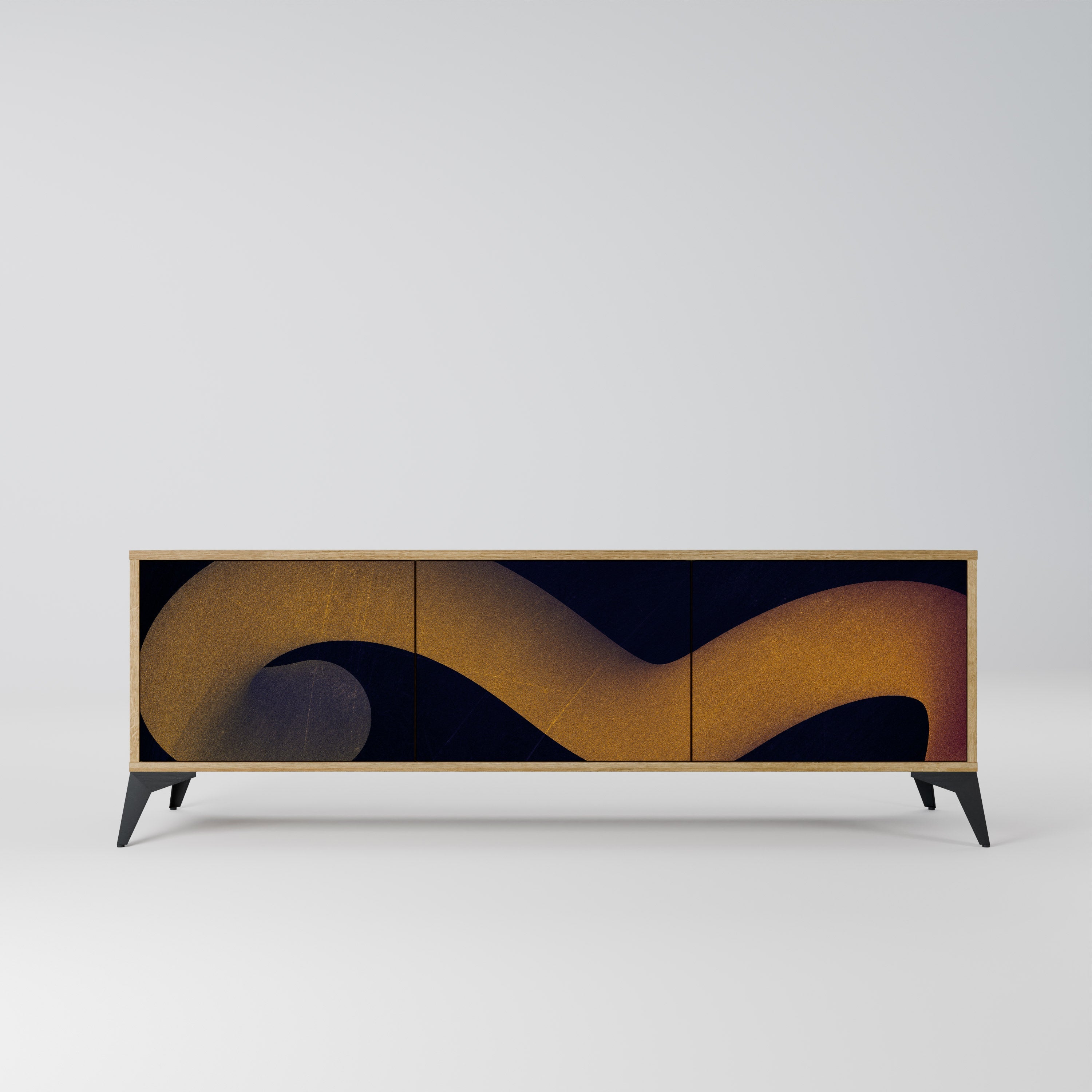 HOLLOW TIME TV-Lowboard mit 3 Türen in Eiche-Optik