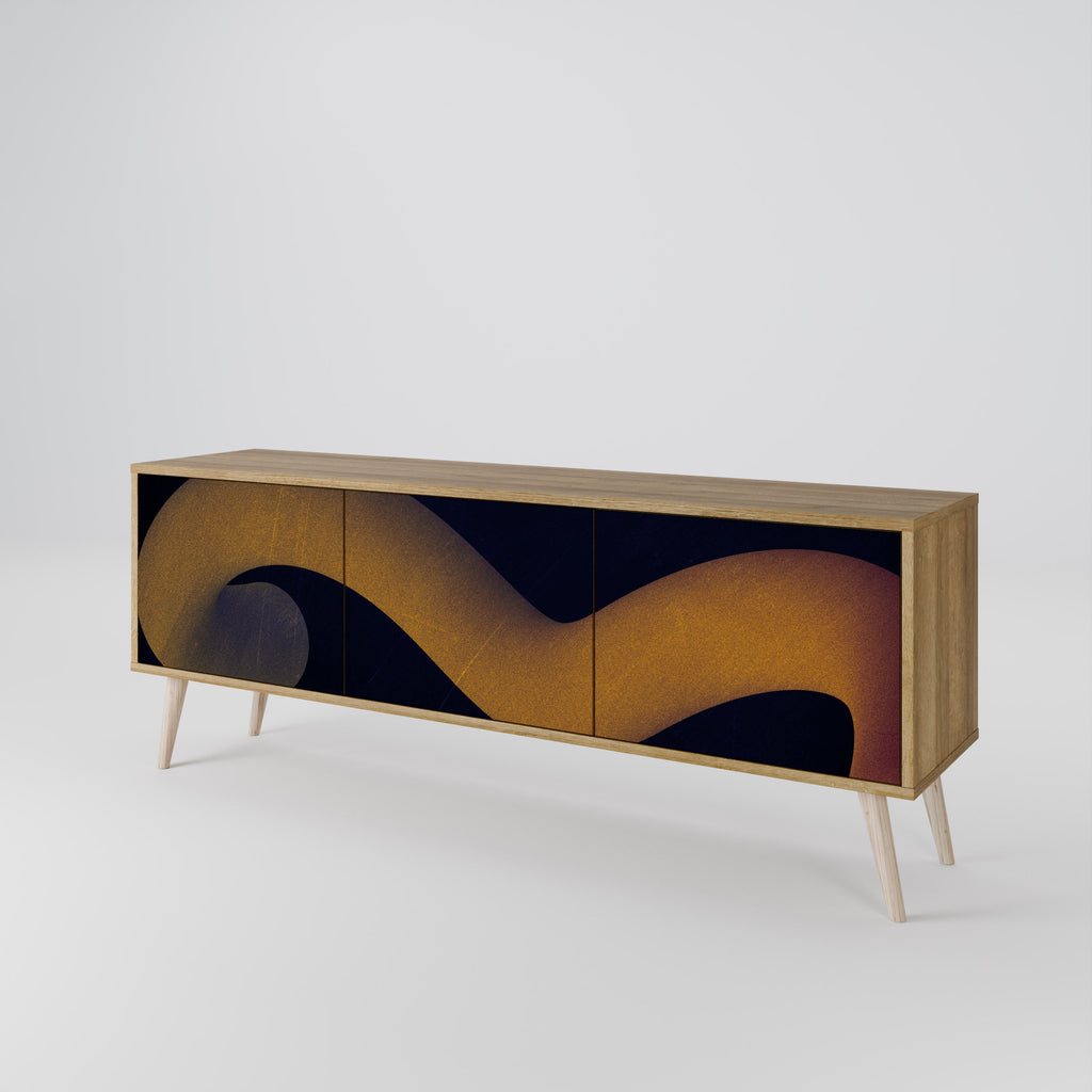 HOLLOW TIME TV-Lowboard mit 3 Türen in Eiche-Optik