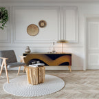 HOLLOW TIME TV-Lowboard mit 3 Türen in Eiche-Optik