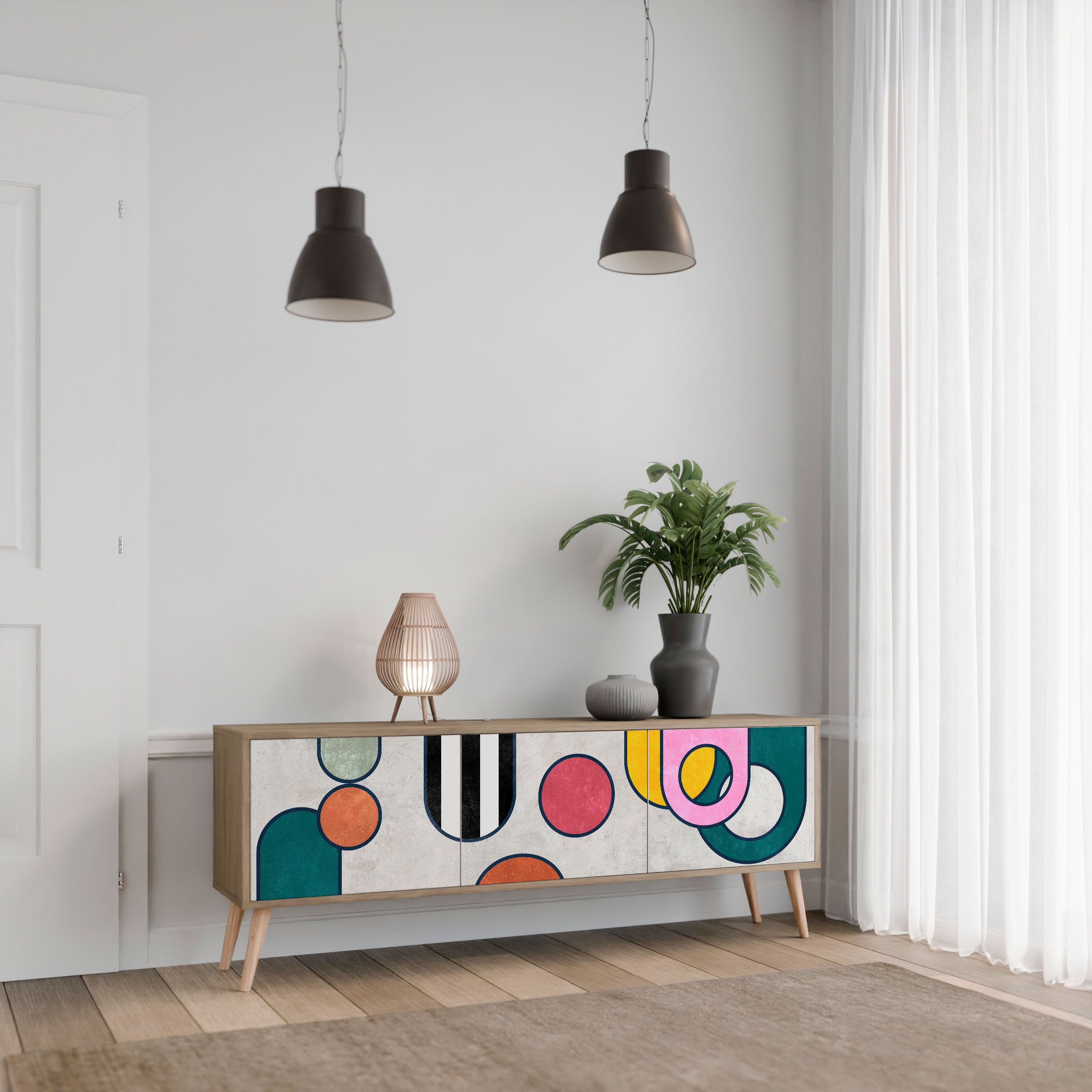 COOL STORY TV-Lowboard mit 3 Türen in Eiche-Optik