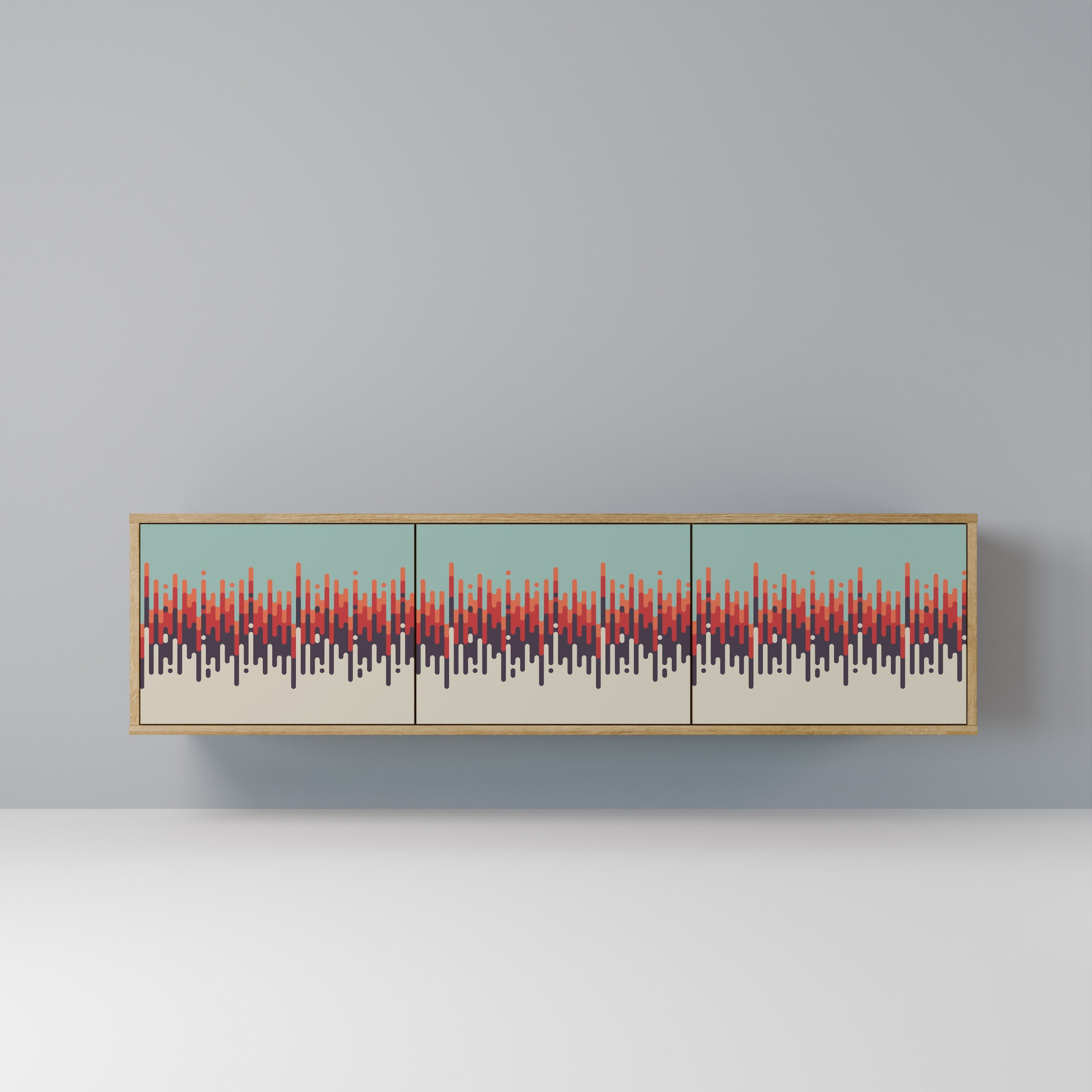 CHROMA CONTOURS TV-Lowboard mit 3 Türen in Eiche-Optik