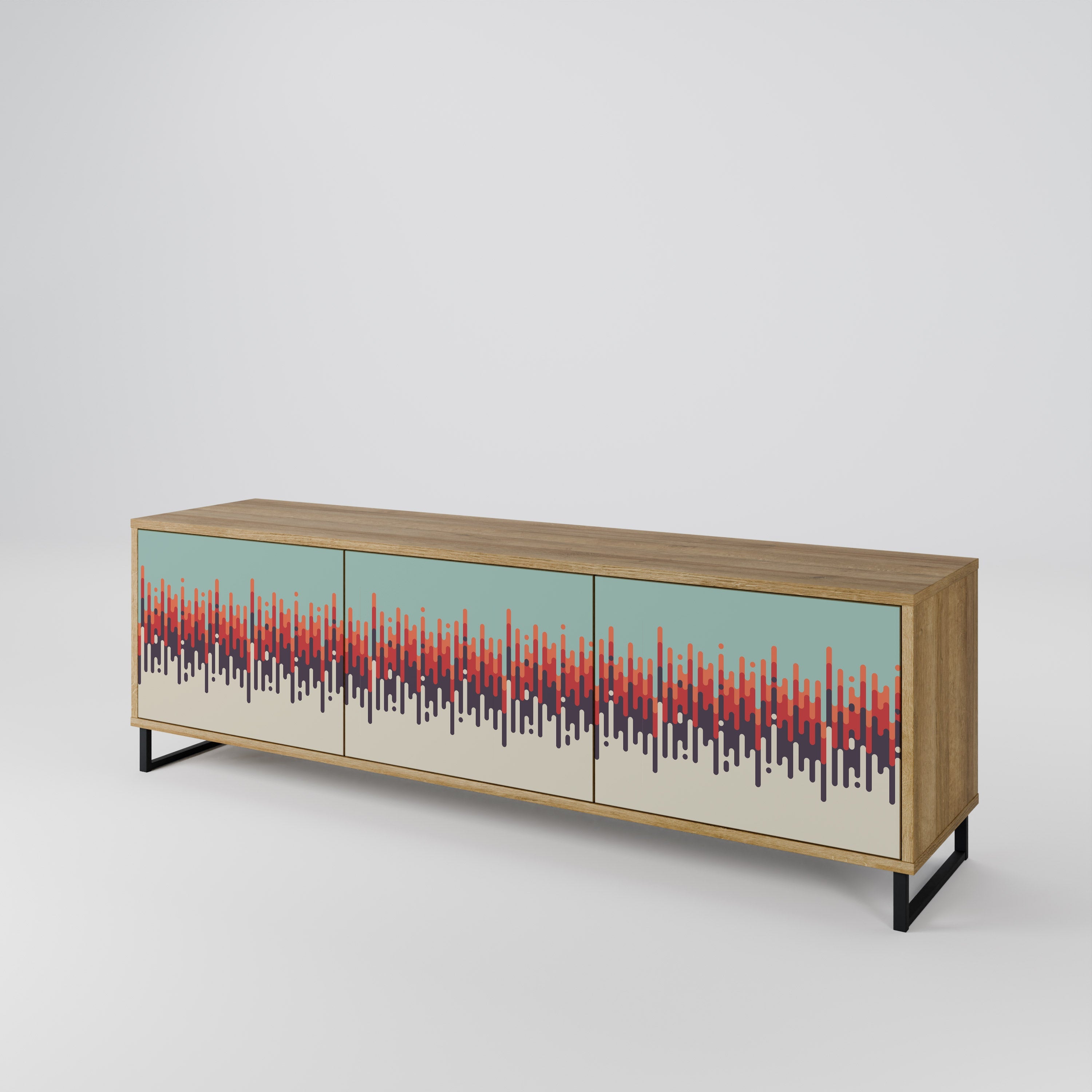 CHROMA CONTOURS TV-Lowboard mit 3 Türen in Eiche-Optik
