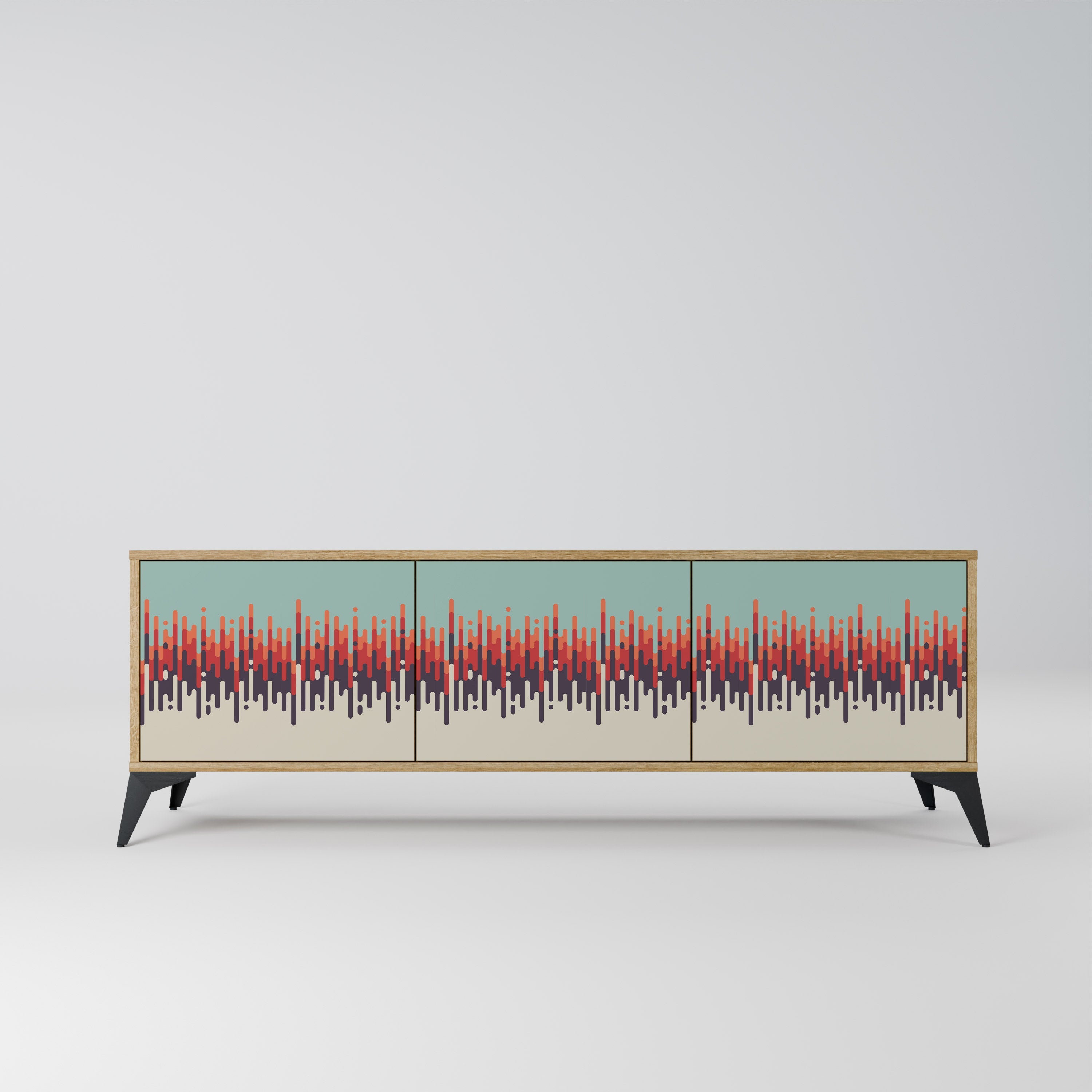 CHROMA CONTOURS TV-Lowboard mit 3 Türen in Eiche-Optik