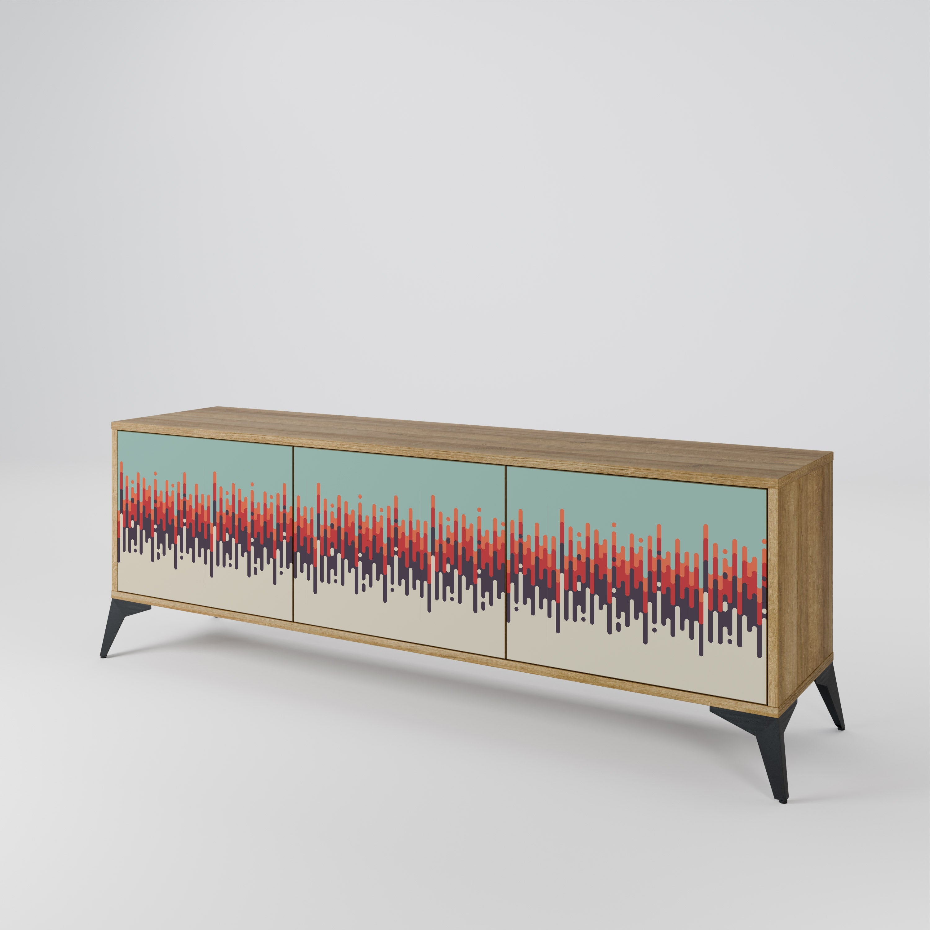 CHROMA CONTOURS TV-Lowboard mit 3 Türen in Eiche-Optik