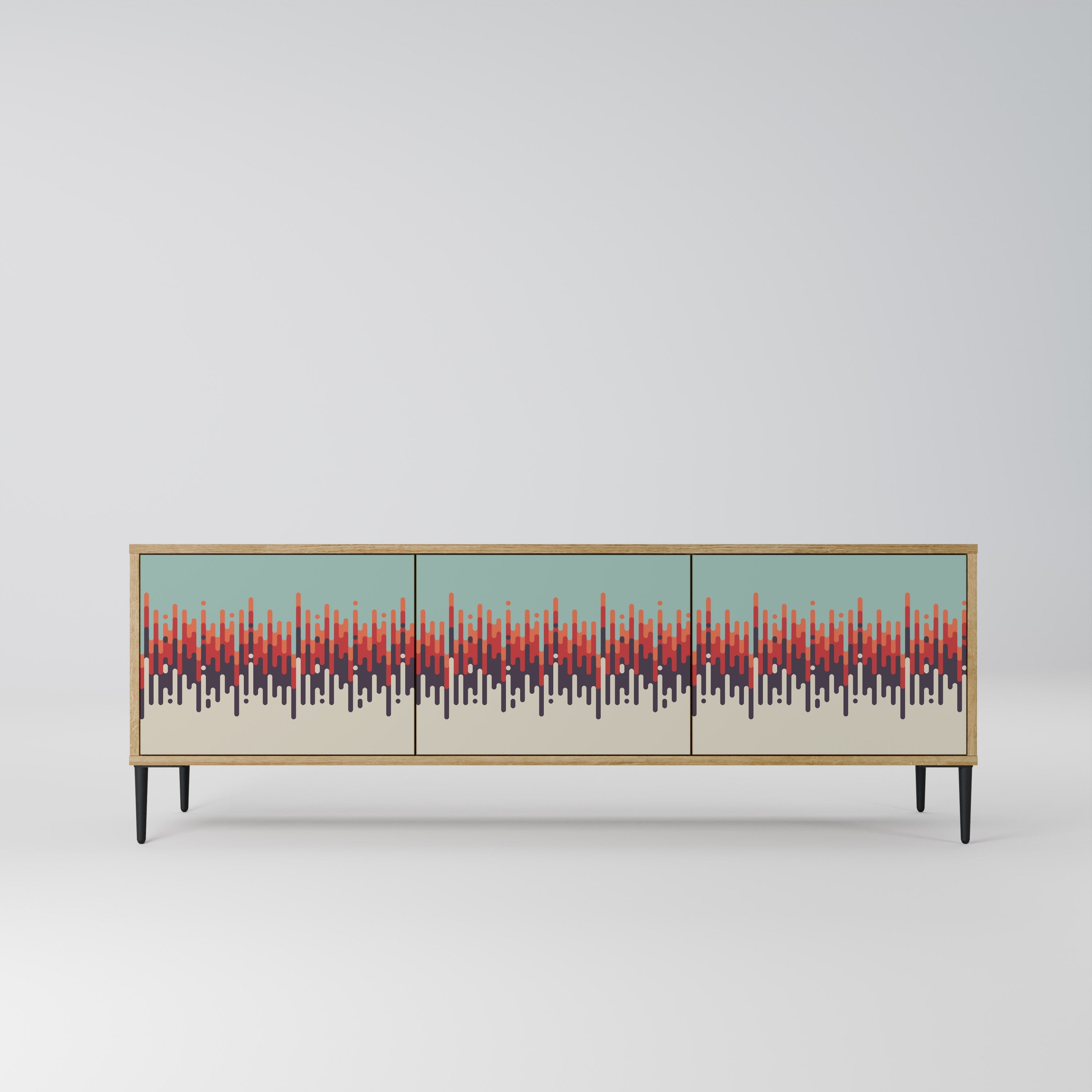 CHROMA CONTOURS TV-Lowboard mit 3 Türen in Eiche-Optik