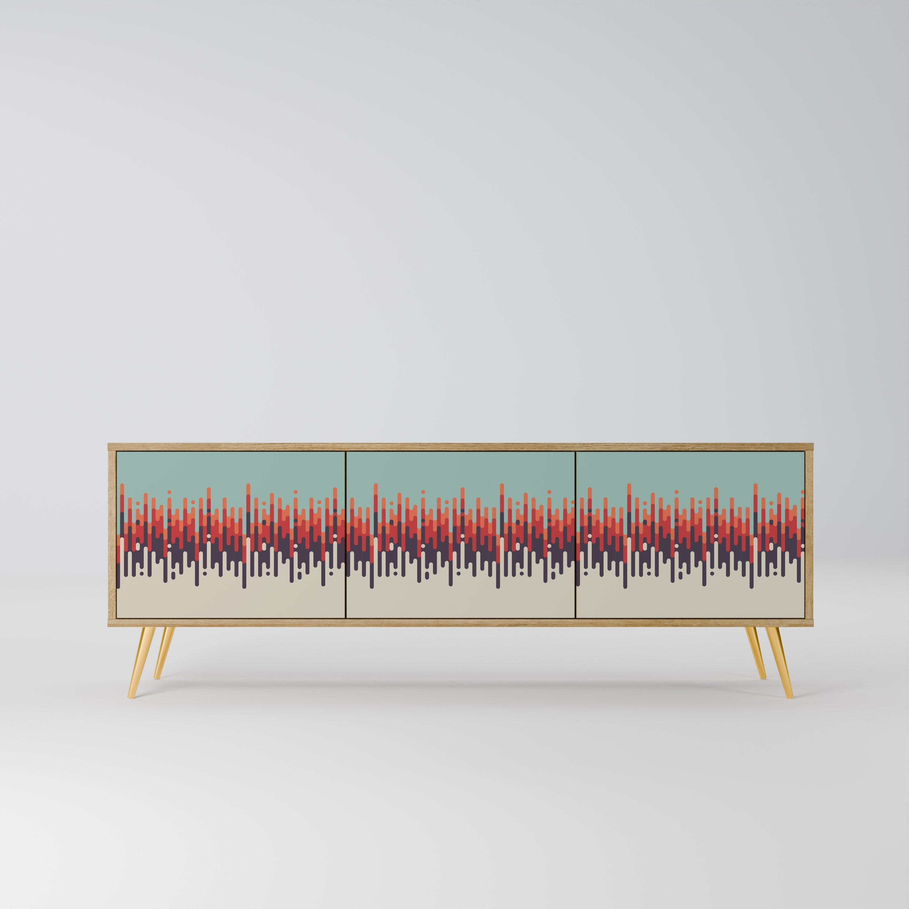 CHROMA CONTOURS TV-Lowboard mit 3 Türen in Eiche-Optik