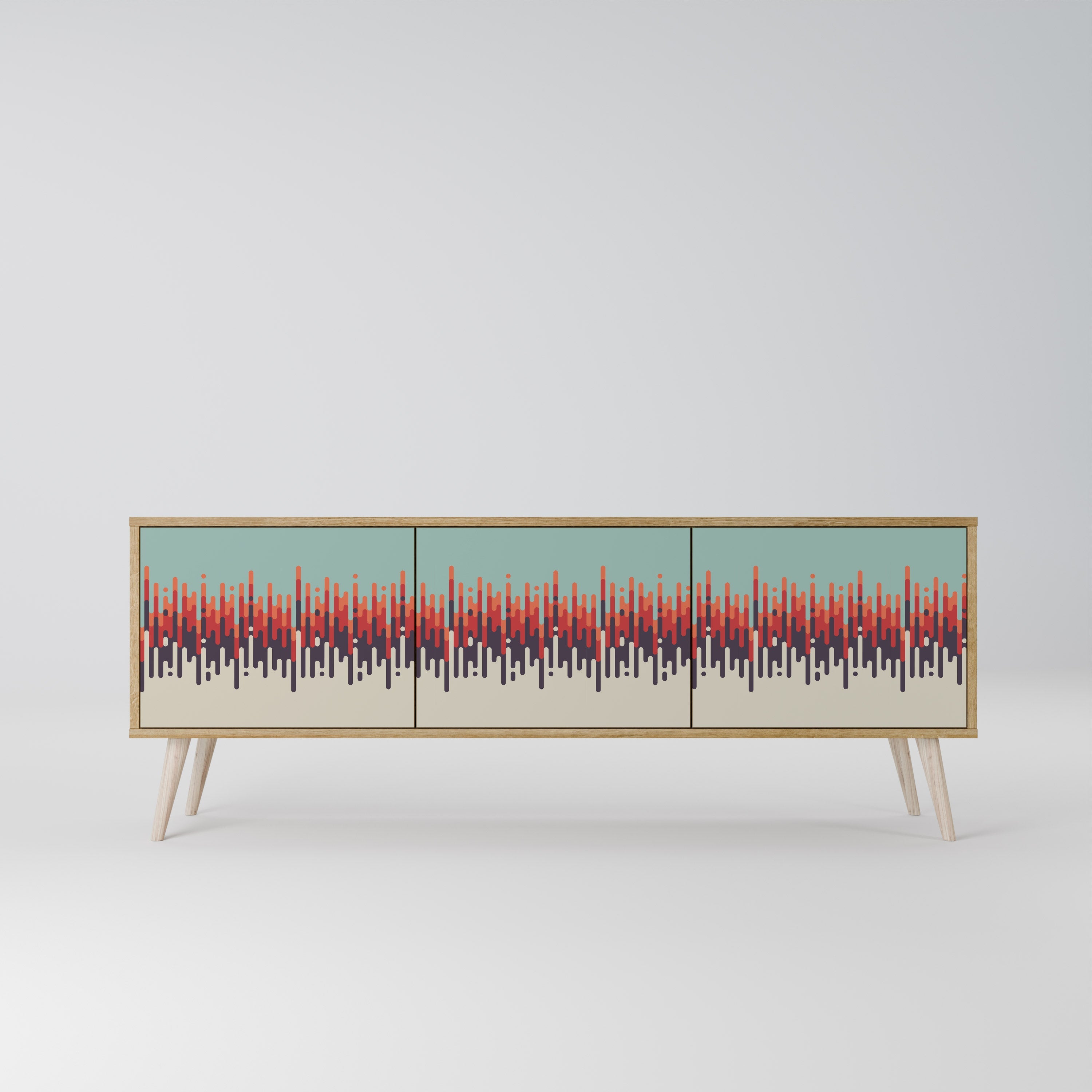 CHROMA CONTOURS TV-Lowboard mit 3 Türen in Eiche-Optik