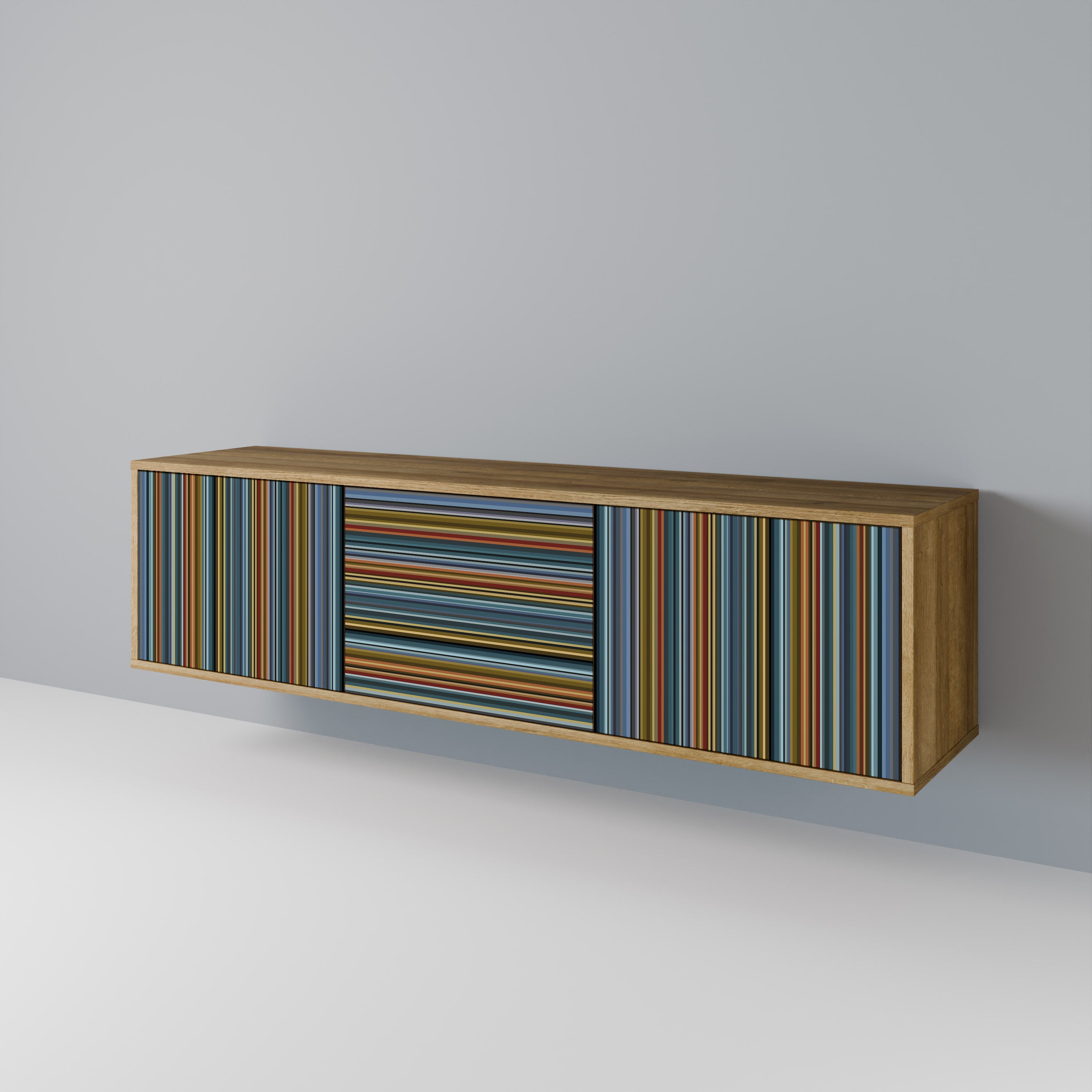 LINEOUT SPECTRUM TV-Lowboard mit 3 Türen in Eiche-Optik