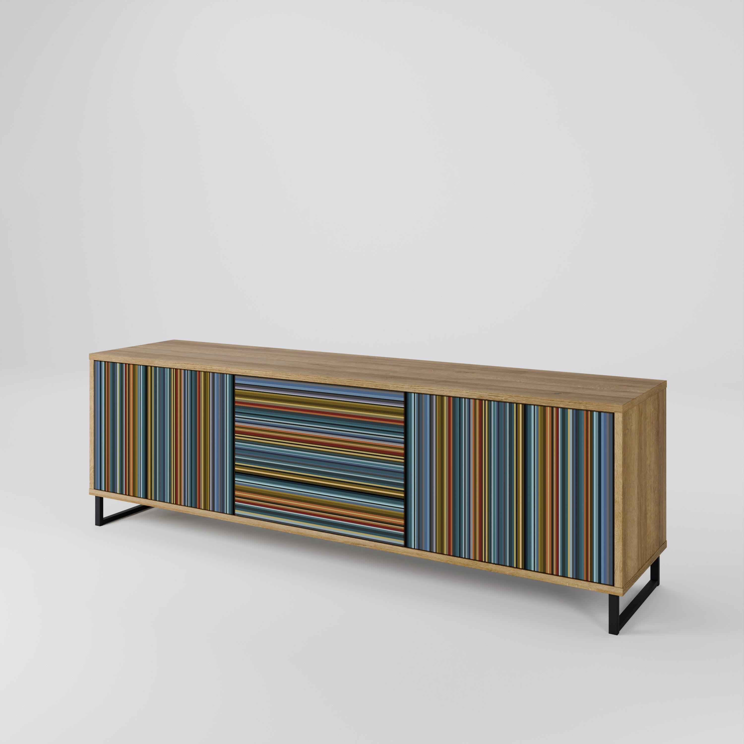 LINEOUT SPECTRUM TV-Lowboard mit 3 Türen in Eiche-Optik