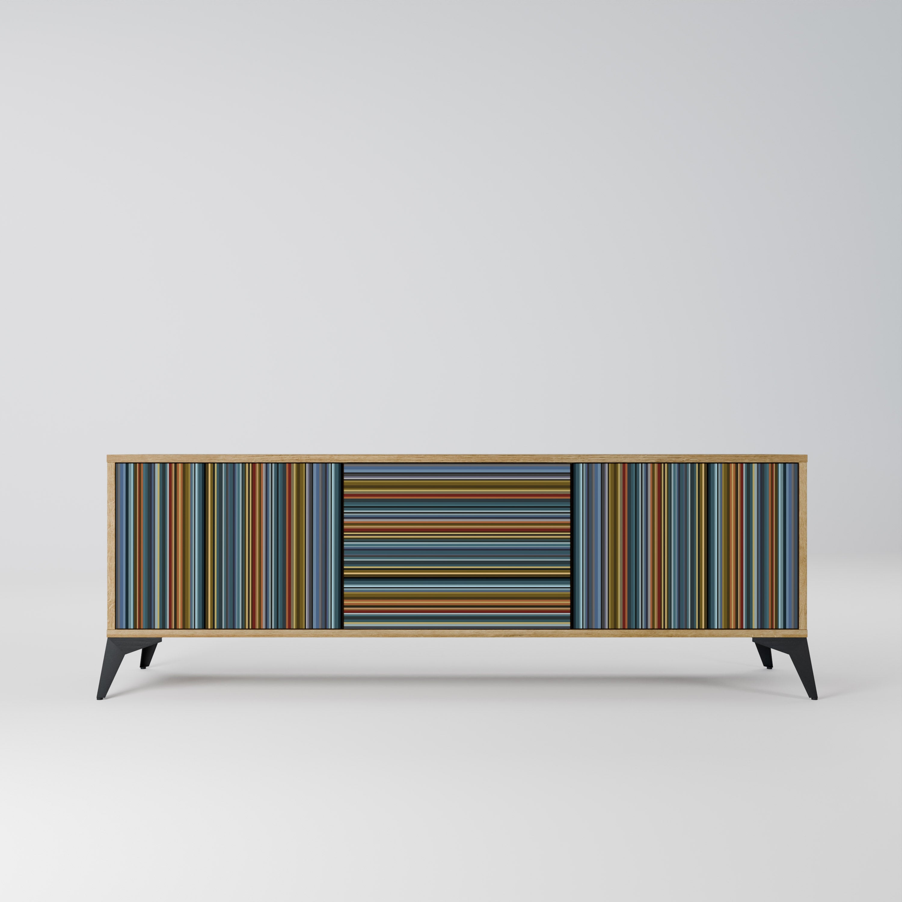 LINEOUT SPECTRUM TV-Lowboard mit 3 Türen in Eiche-Optik