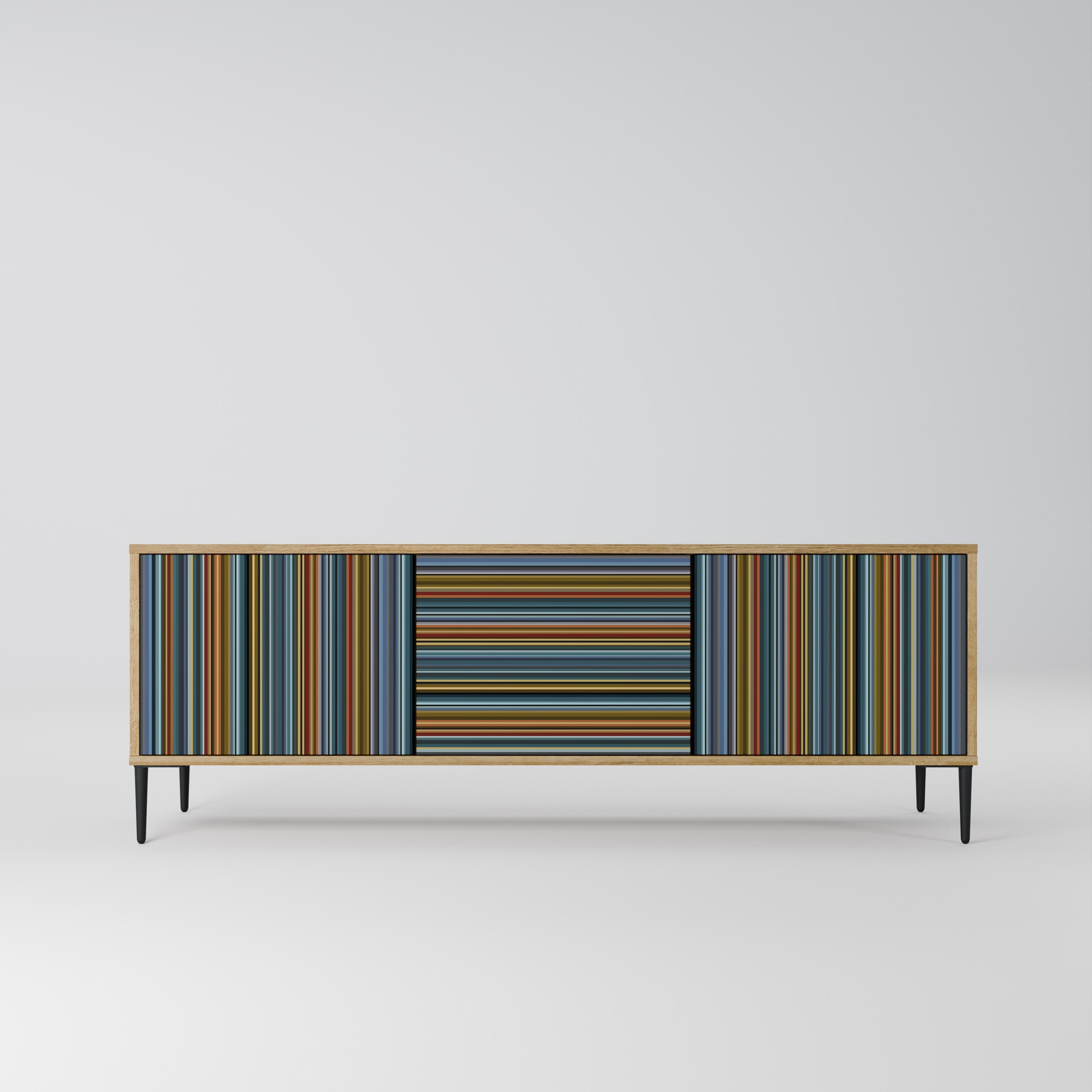 LINEOUT SPECTRUM TV-Lowboard mit 3 Türen in Eiche-Optik