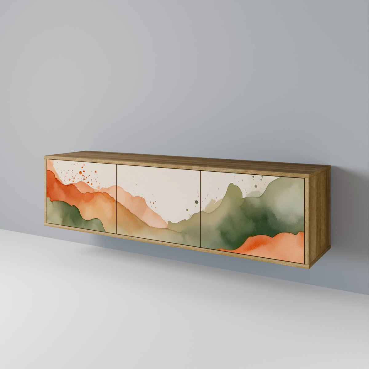 WATERCOLOUR PEAKS 3-türiges TV-Lowboard