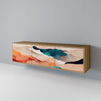 ABSTRACT LANDSCAPE TV-Lowboard mit 3 Türen in Eiche-Optik