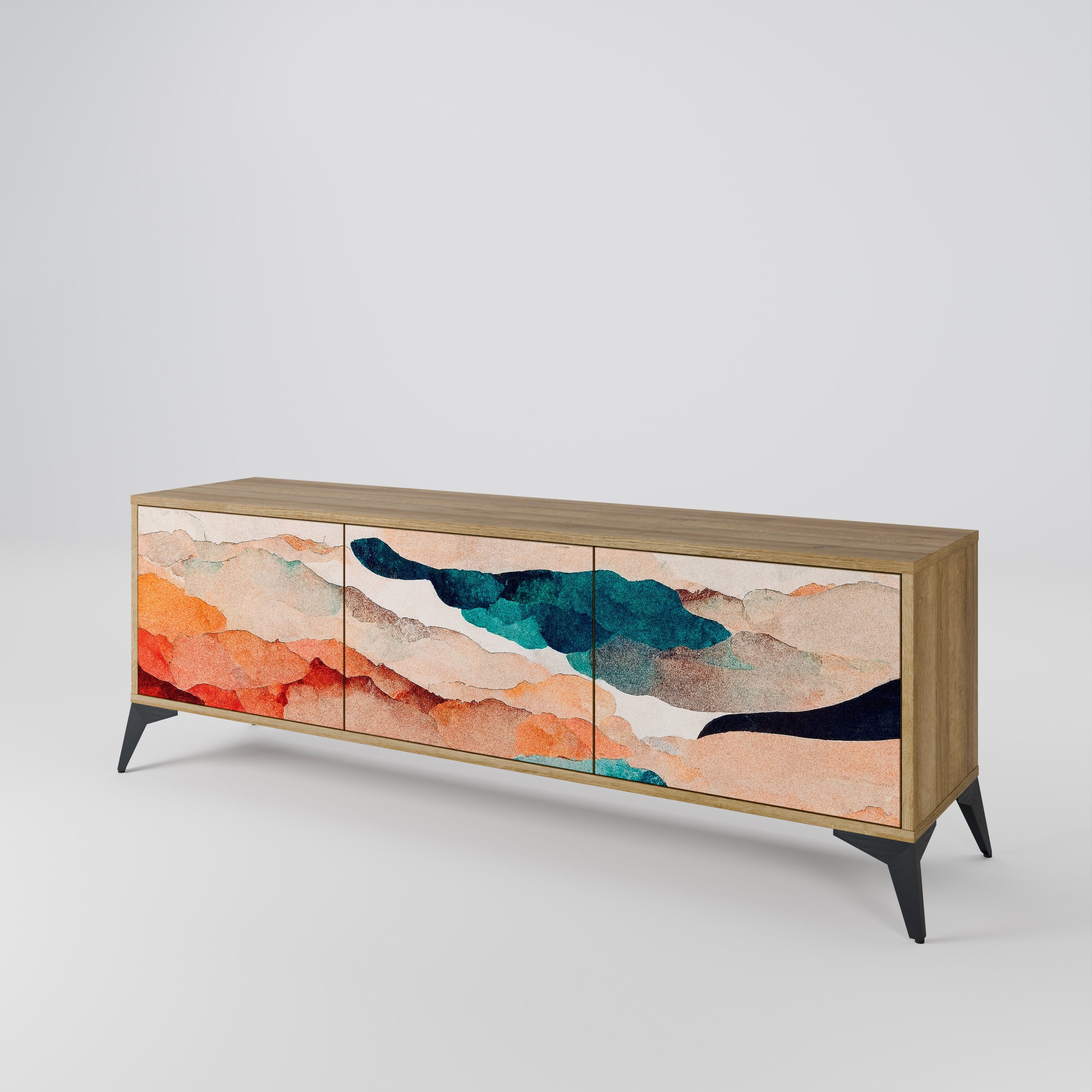 ABSTRACT LANDSCAPE 3-Door TV Cabinet