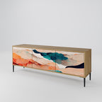 ABSTRACT LANDSCAPE TV-Lowboard mit 3 Türen in Eiche-Optik