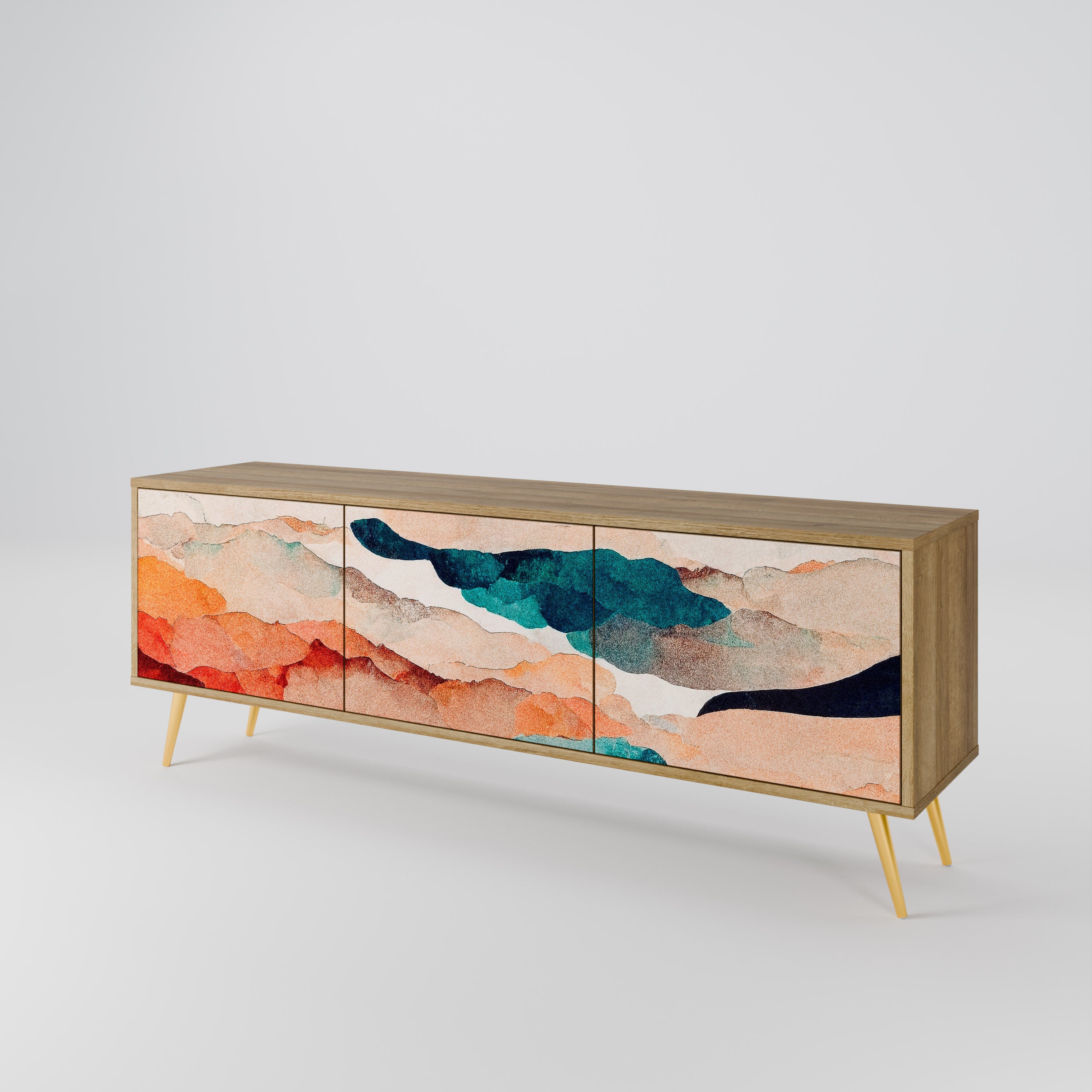 ABSTRACT LANDSCAPE 3-Door TV Cabinet