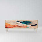 ABSTRACT LANDSCAPE TV-Lowboard mit 3 Türen in Eiche-Optik