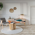 ABSTRACT LANDSCAPE TV-Lowboard mit 3 Türen in Eiche-Optik