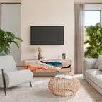 ABSTRACT LANDSCAPE TV-Lowboard mit 3 Türen in Eiche-Optik