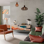 ABSTRACT LANDSCAPE TV-Lowboard mit 3 Türen in Eiche-Optik