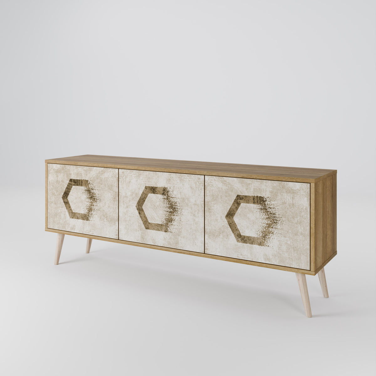 HEXAGONAL SHAPES 3-türiges TV-Lowboard