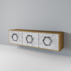 HEXAGONAL FIGURES TV-Lowboard mit 3 Türen in Eiche-Optik