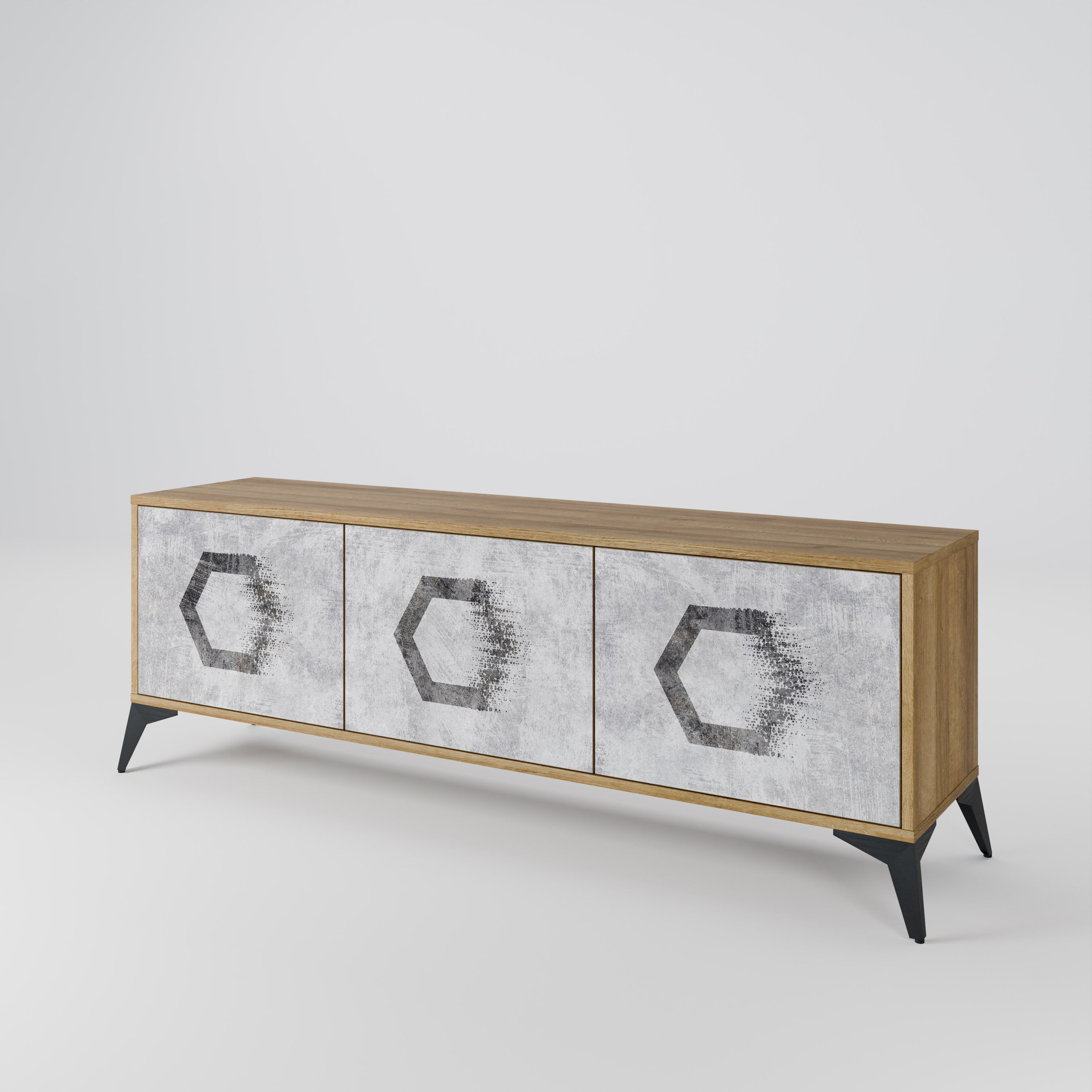 HEXAGONAL FIGURES 3-Door TV Cabinet