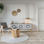 HEXAGONAL FIGURES TV-Lowboard mit 3 Türen in Eiche-Optik