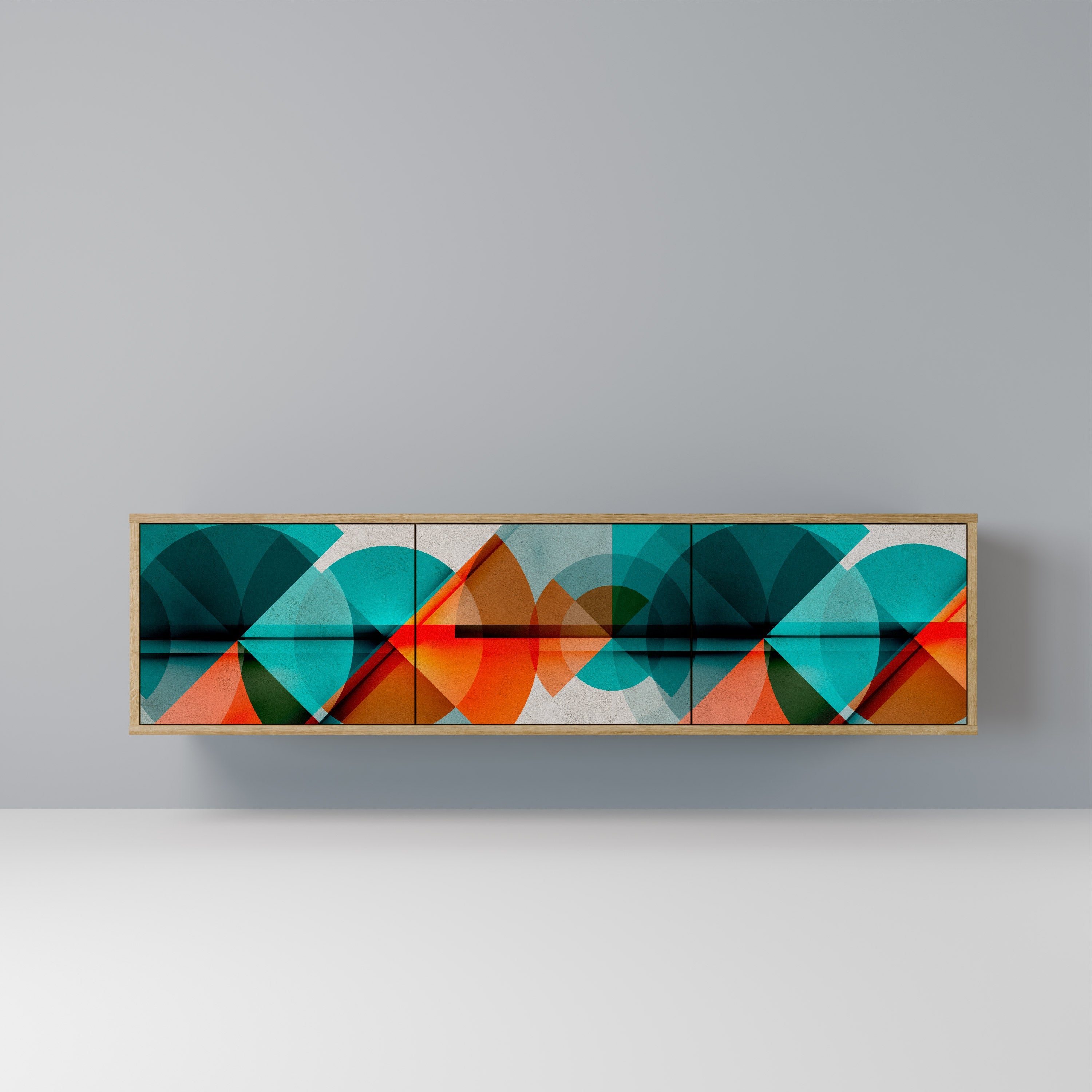 CIRCULAR RHAPSODY TV-Lowboard mit 3 Türen in Eiche-Optik