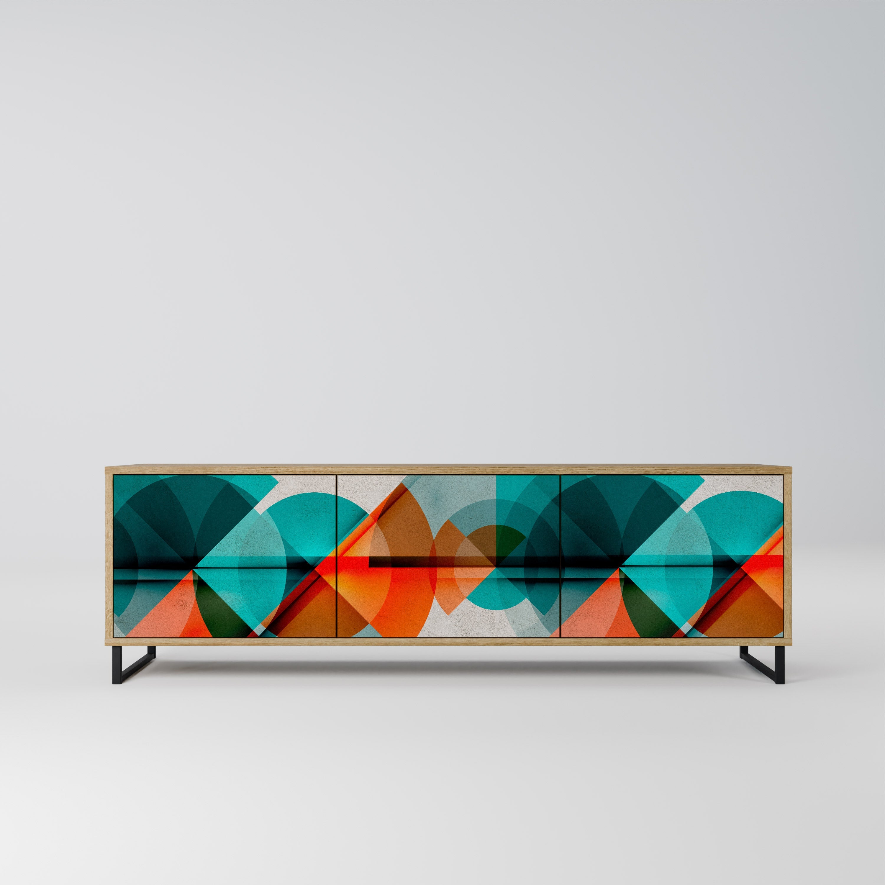 CIRCULAR RHAPSODY TV-Lowboard mit 3 Türen in Eiche-Optik