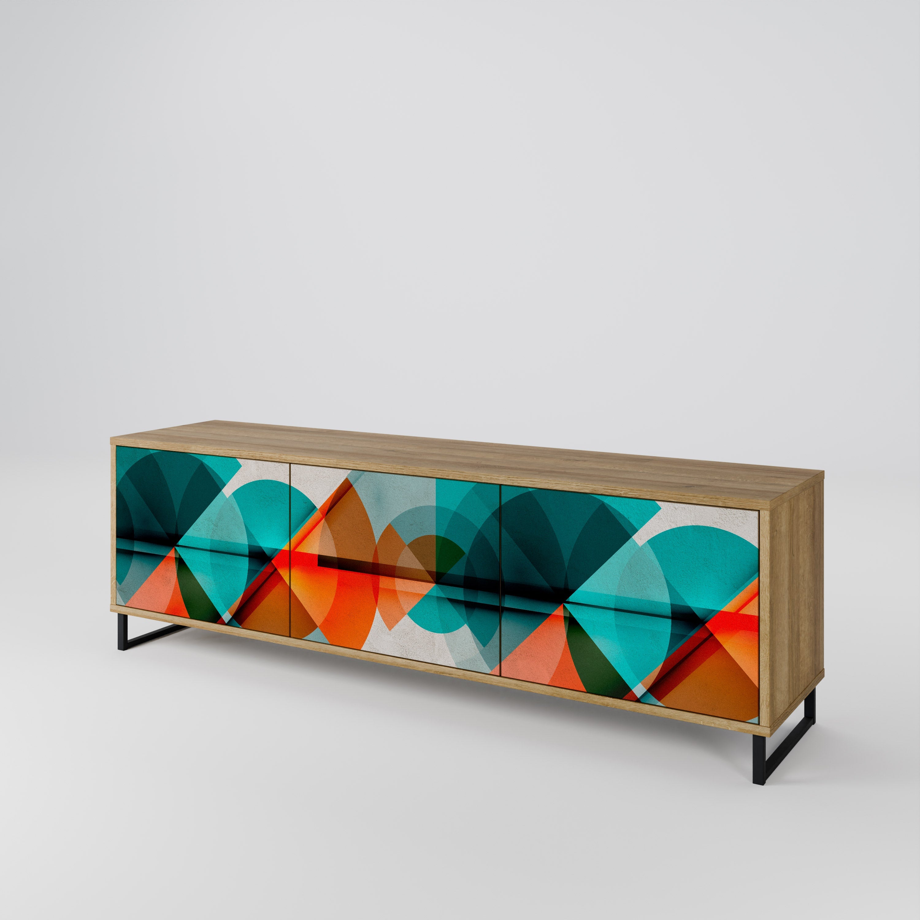 CIRCULAR RHAPSODY TV-Lowboard mit 3 Türen in Eiche-Optik