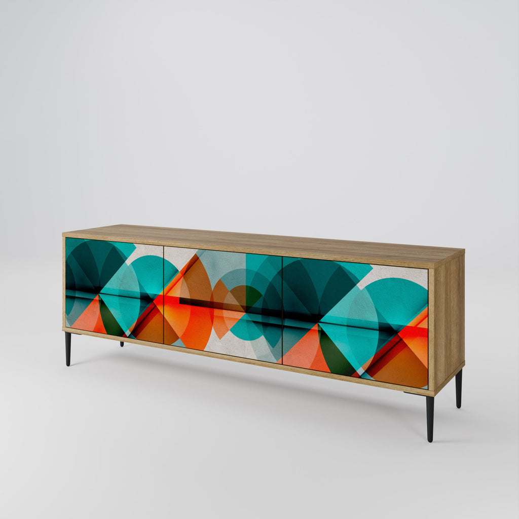 CIRCULAR RHAPSODY TV-Lowboard mit 3 Türen in Eiche-Optik