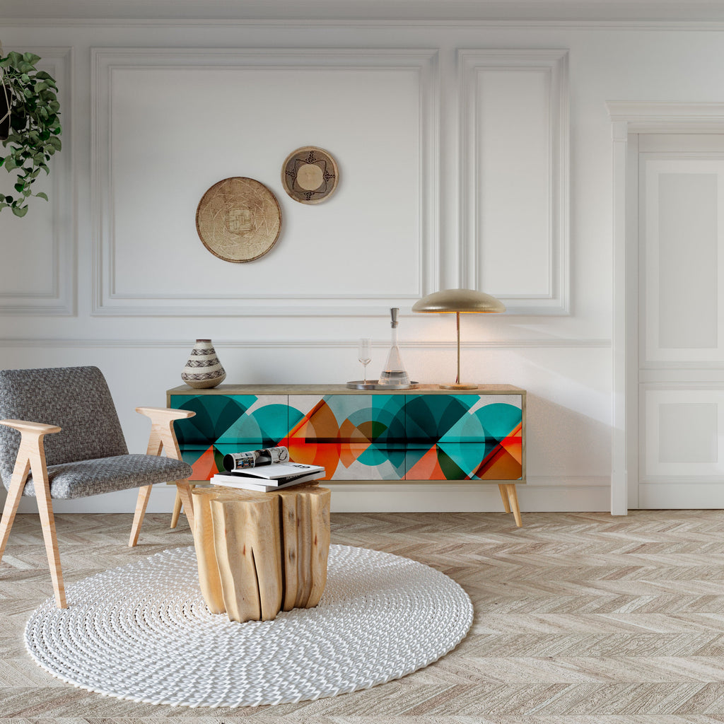 CIRCULAR RHAPSODY TV-Lowboard mit 3 Türen in Eiche-Optik