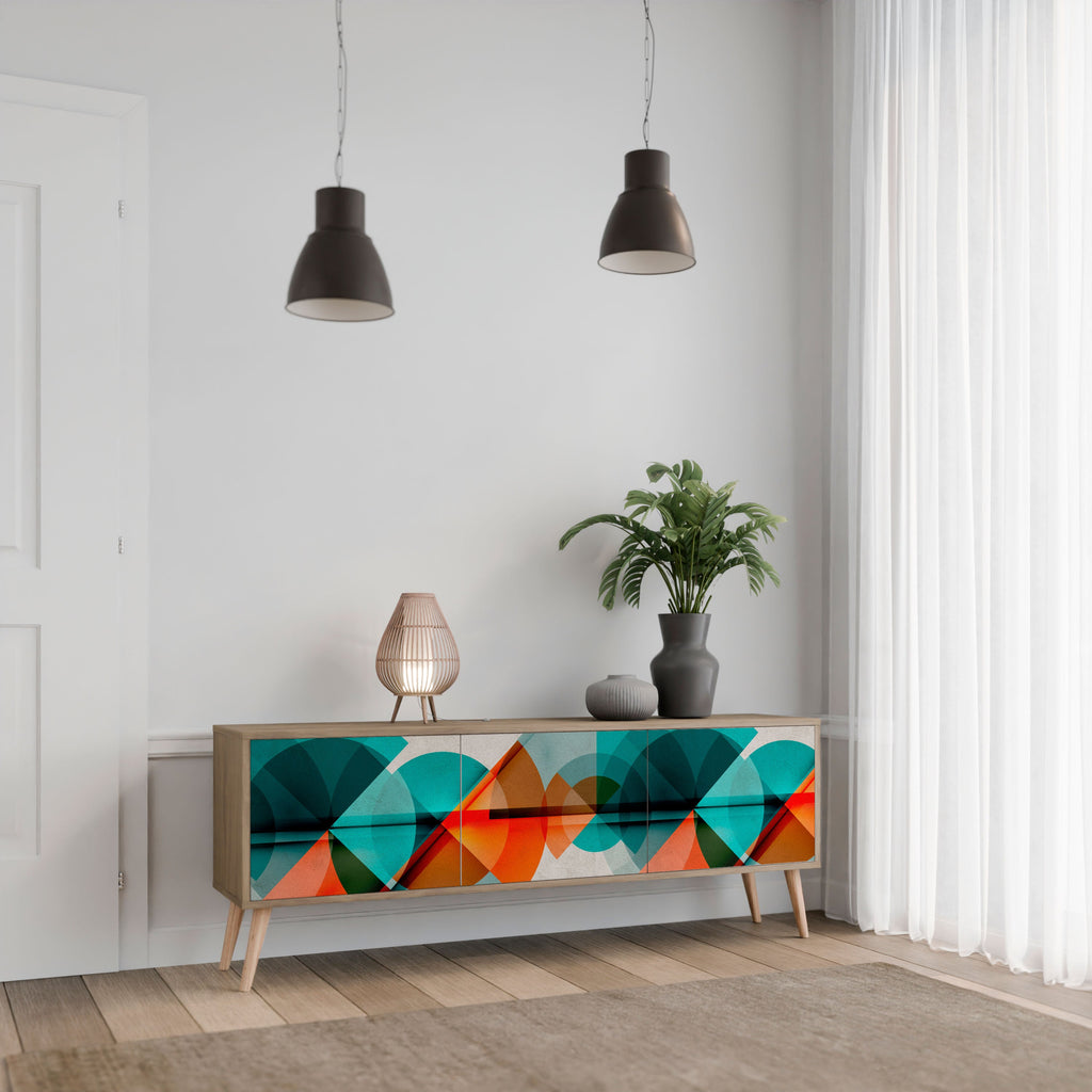 CIRCULAR RHAPSODY TV-Lowboard mit 3 Türen in Eiche-Optik