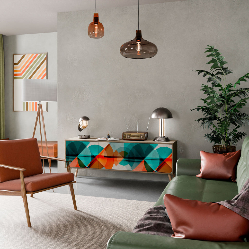 CIRCULAR RHAPSODY TV-Lowboard mit 3 Türen in Eiche-Optik