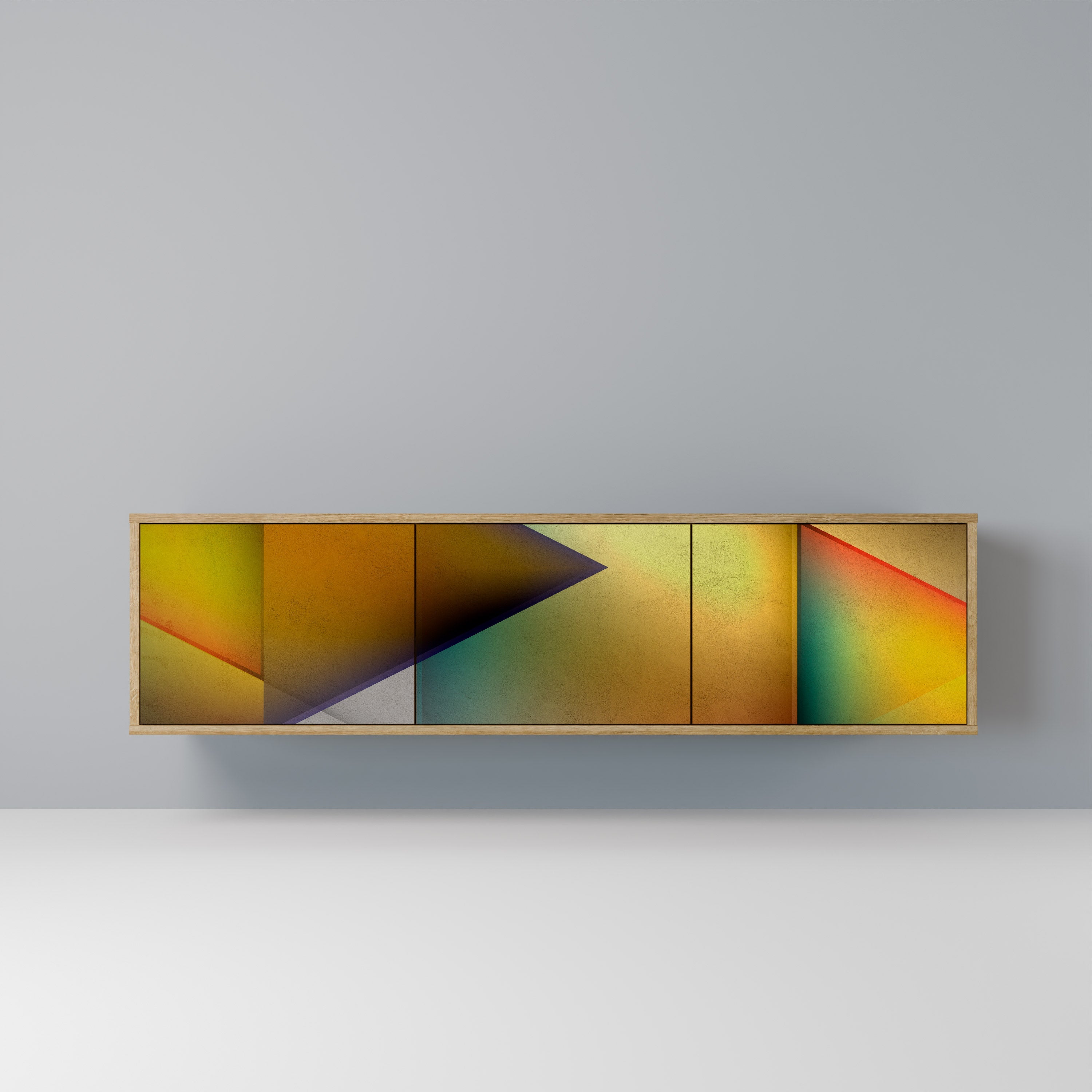 PIERCING SHARPNESS TV-Lowboard mit 3 Türen in Eiche-Optik