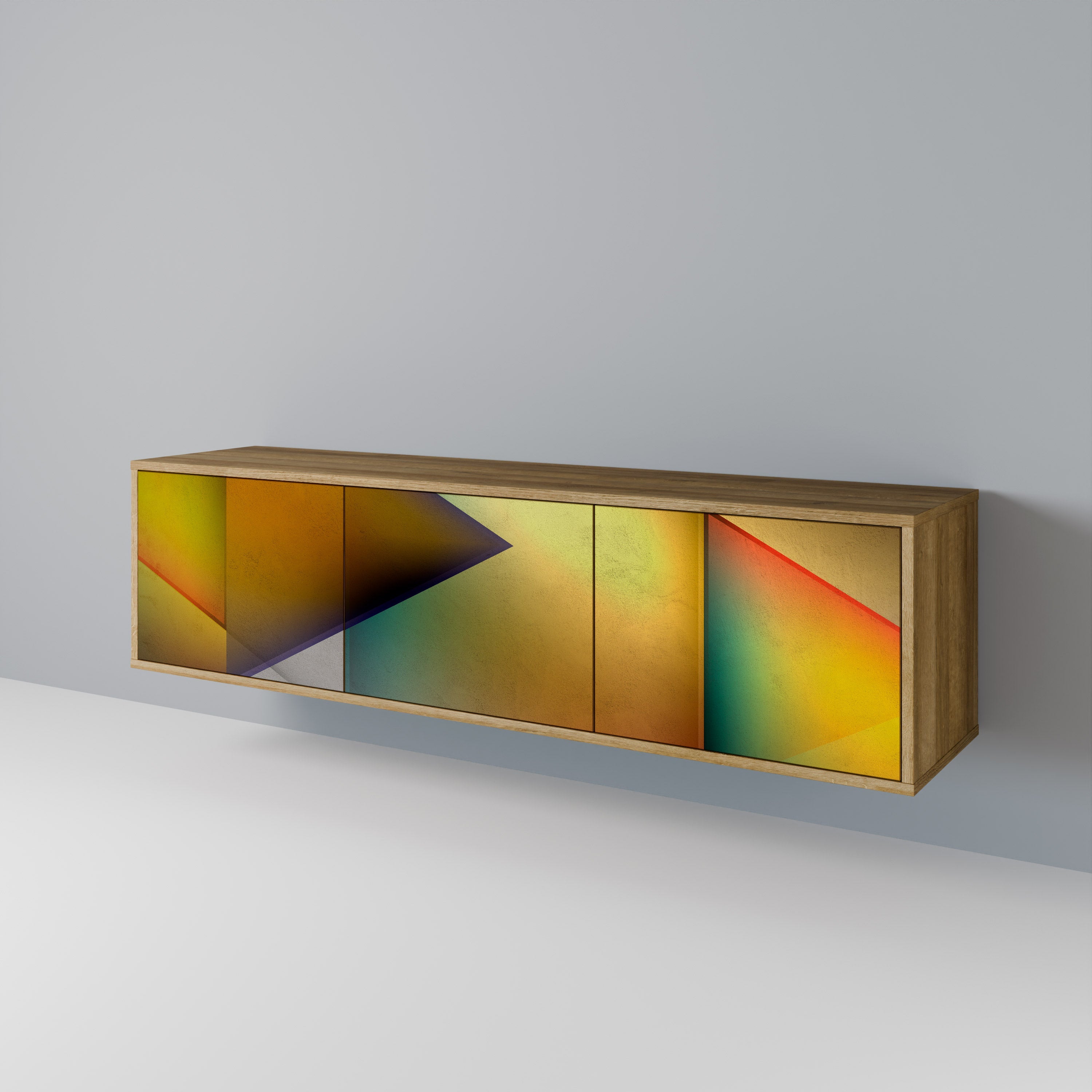 PIERCING SHARPNESS TV-Lowboard mit 3 Türen in Eiche-Optik