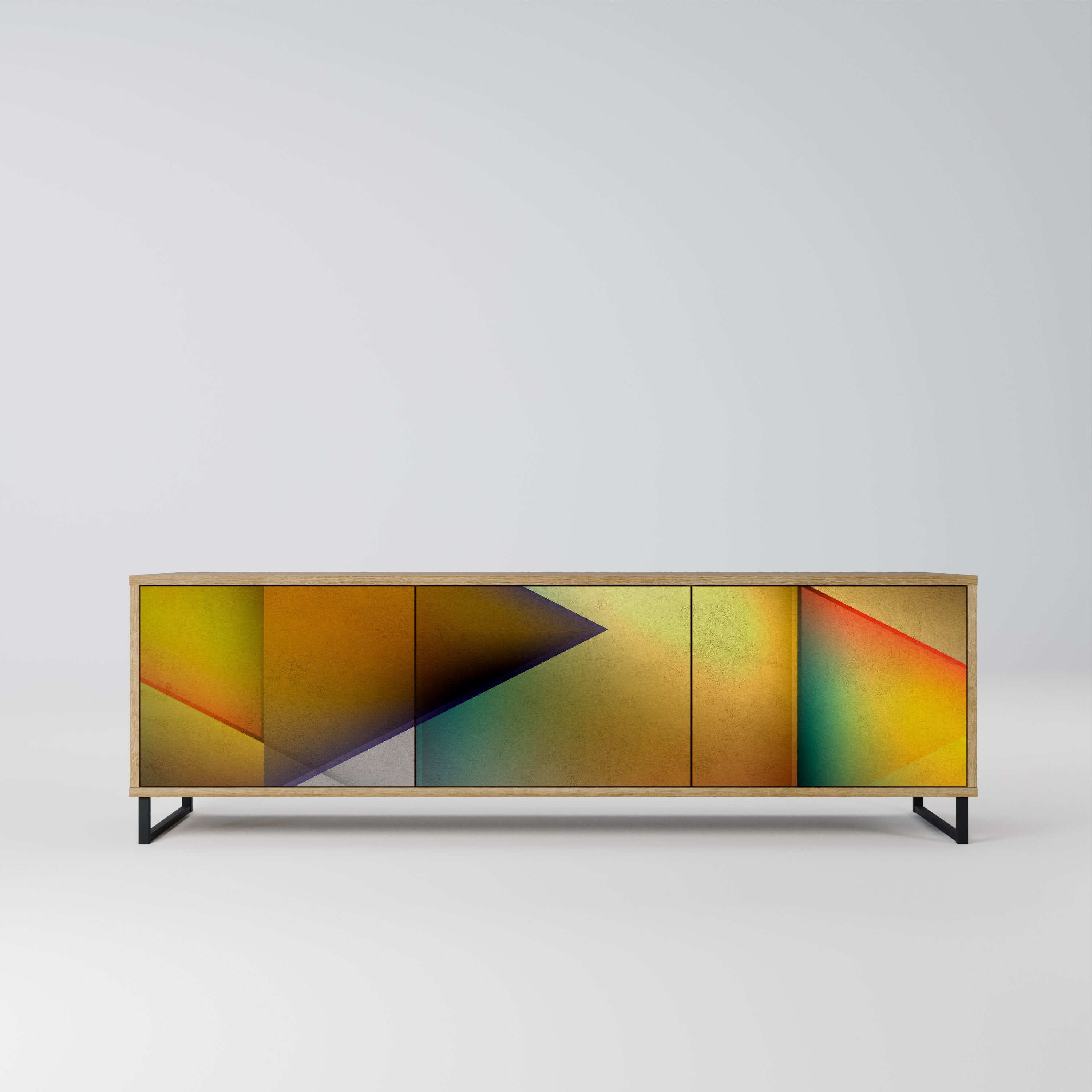 PIERCING SHARPNESS TV-Lowboard mit 3 Türen in Eiche-Optik