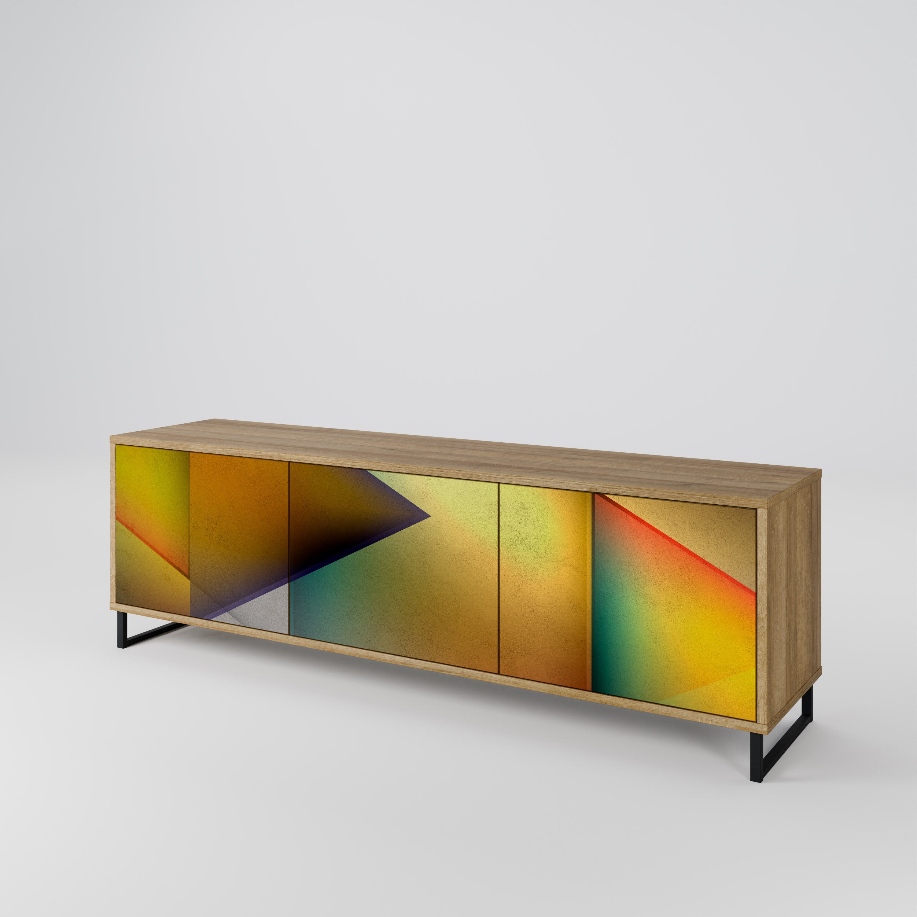 PIERCING SHARPNESS TV-Lowboard mit 3 Türen in Eiche-Optik
