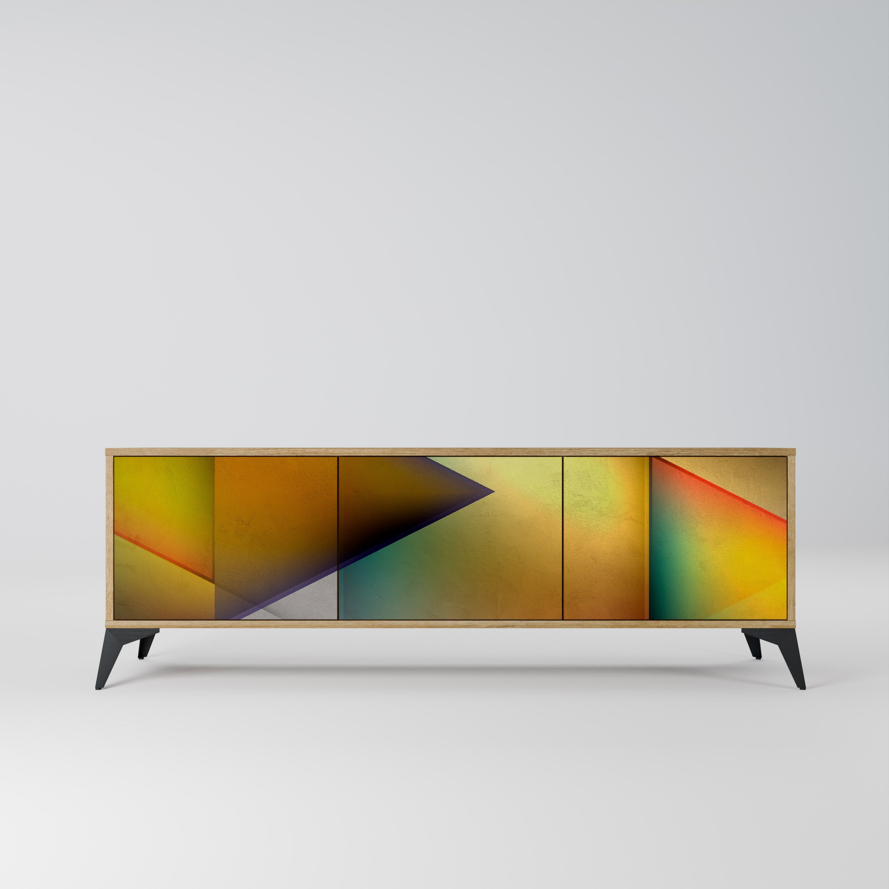 PIERCING SHARPNESS TV-Lowboard mit 3 Türen in Eiche-Optik