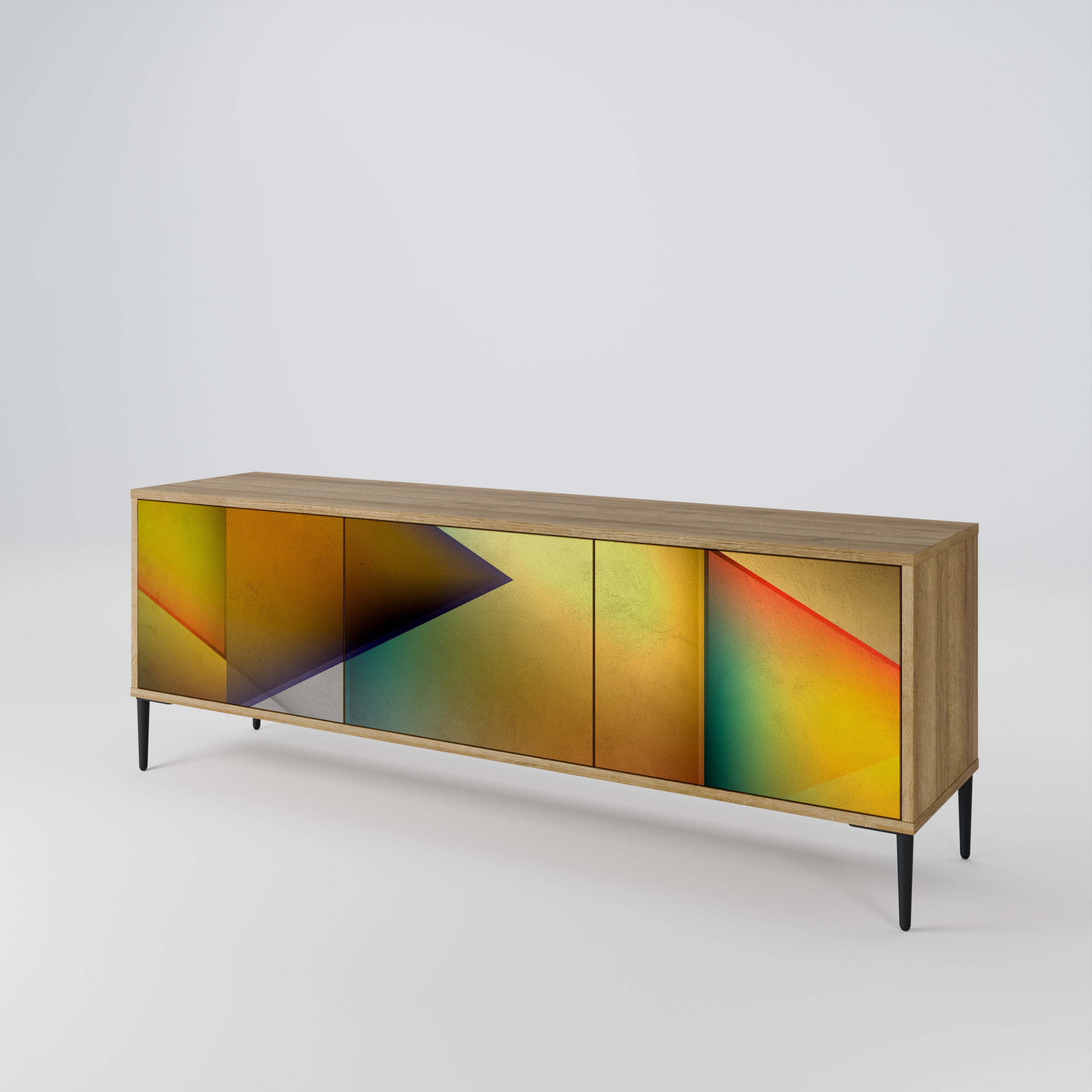 PIERCING SHARPNESS TV-Lowboard mit 3 Türen in Eiche-Optik